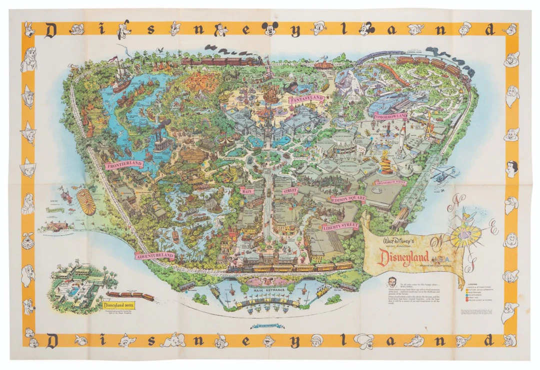 A 1958-C Disneyland Souvenir Map.