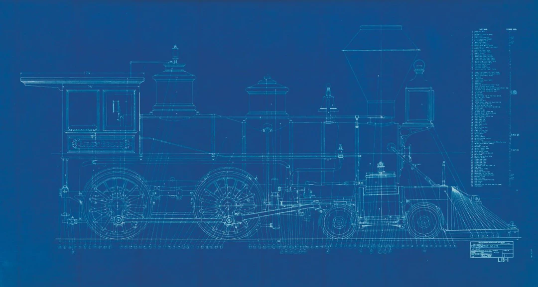 A Walt Disney Miniature Railroad Lilly Belle Blueprint.