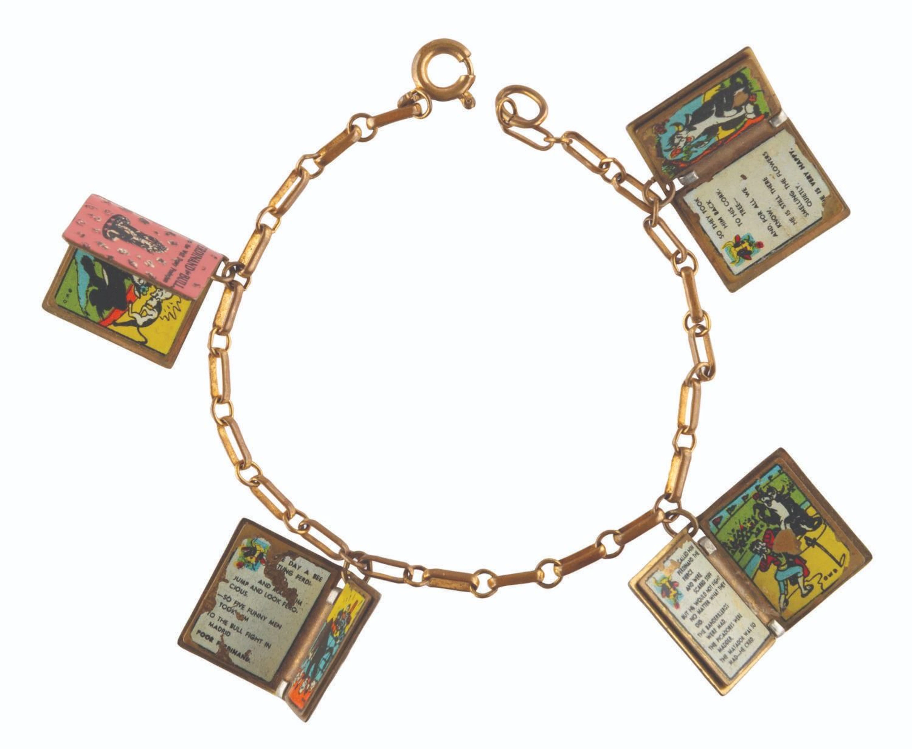 A "Ferdinand the Bull" Charm Bracelet.