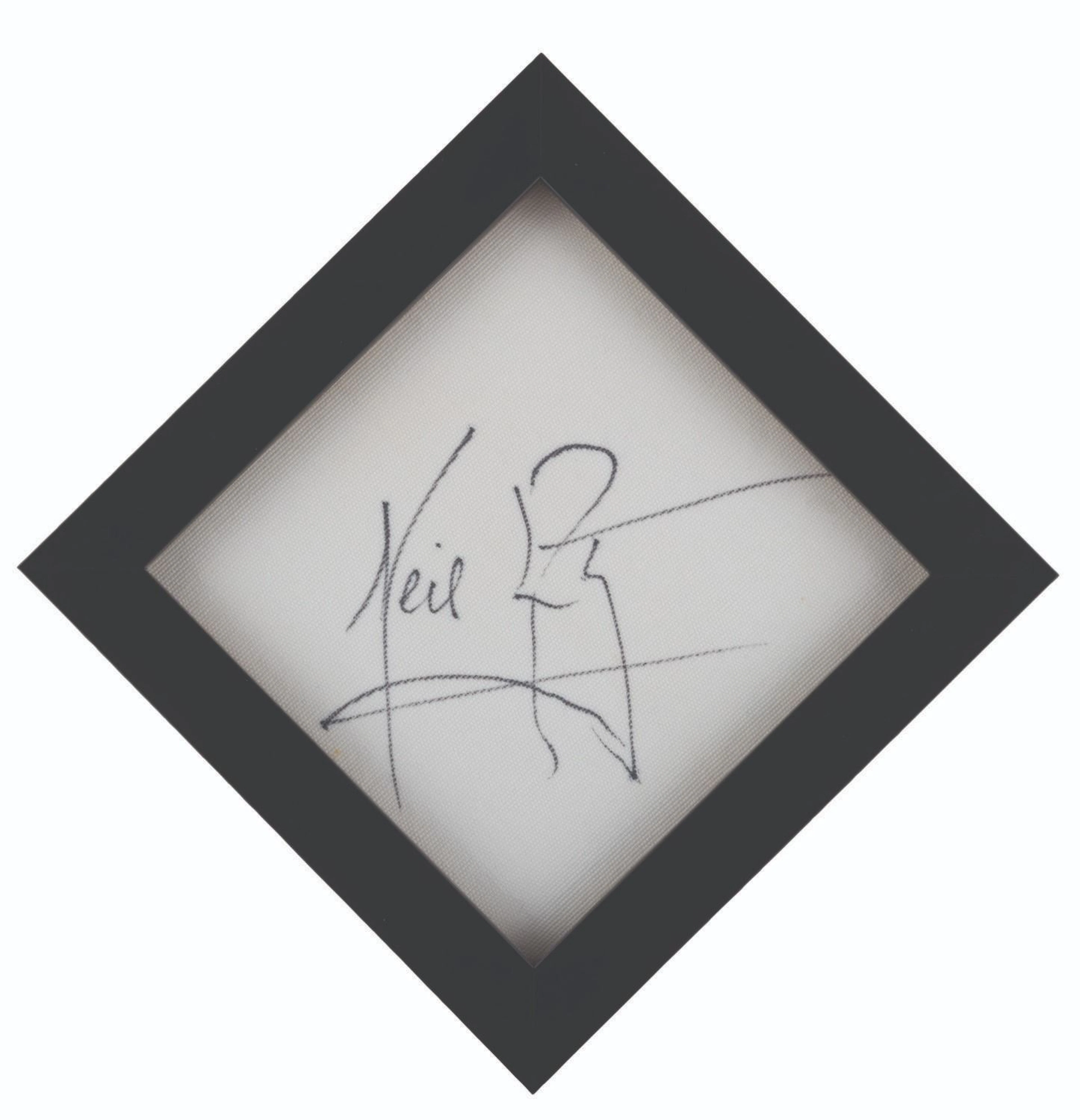 A Neil Armstrong Signed Fabric Square.