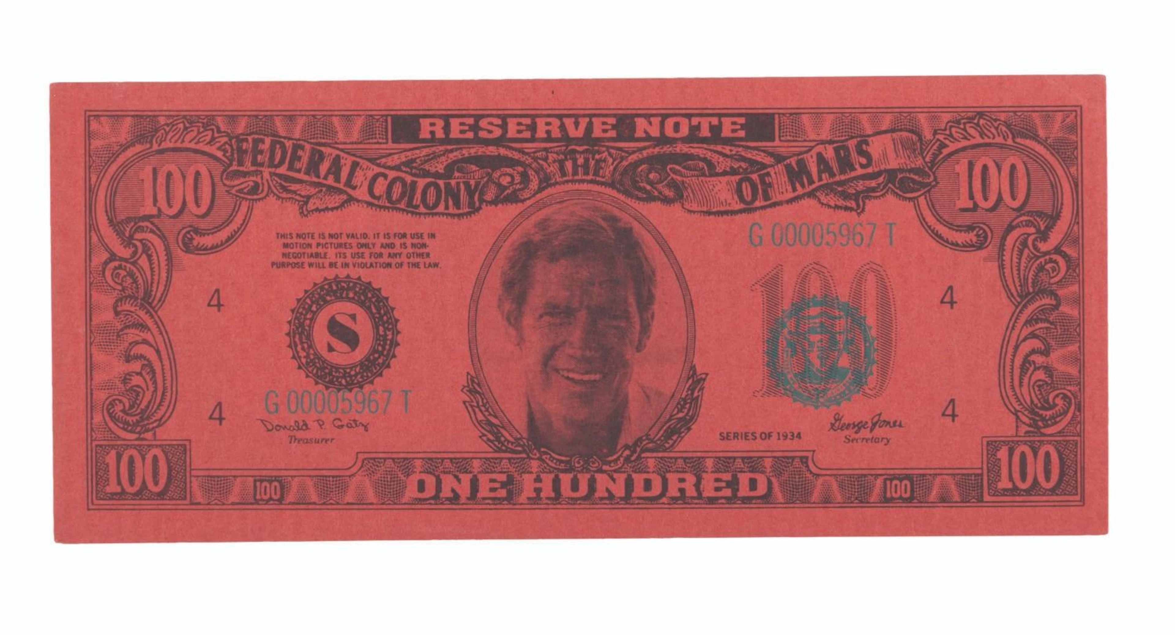 A "Total Recall" Prop $100 Bill.