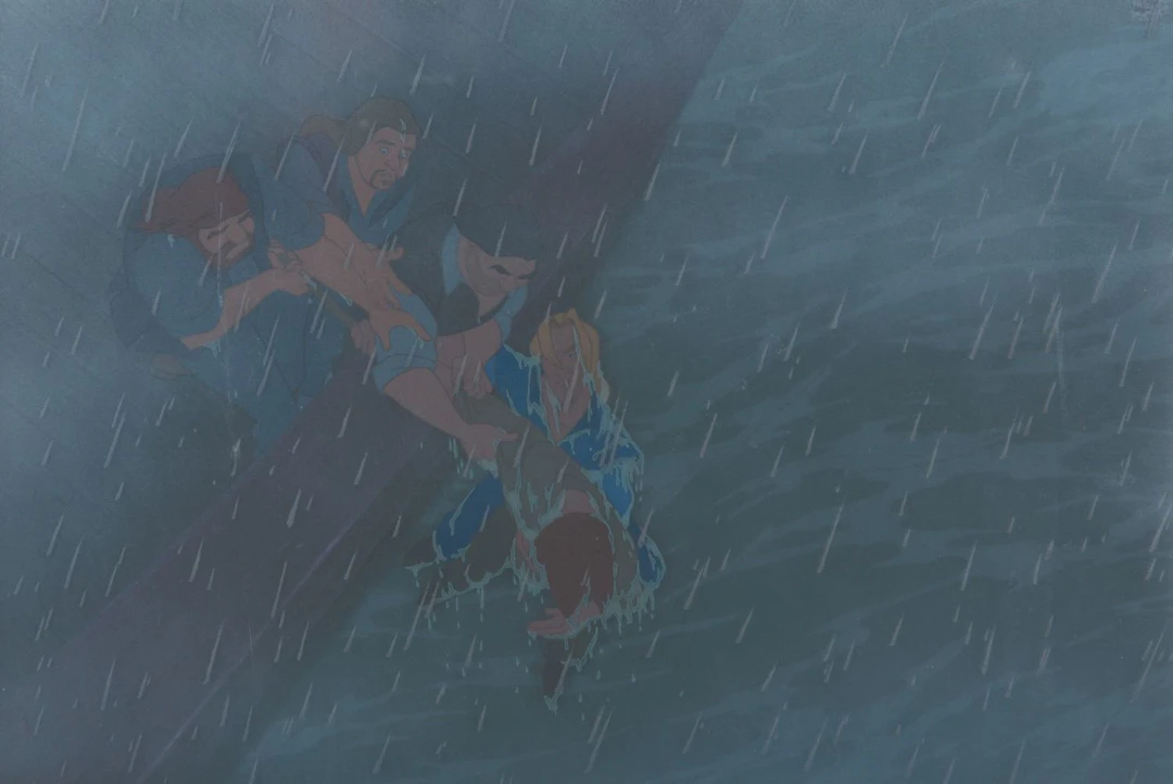 A "Pocahontas" Original Background with Recreated Cel.