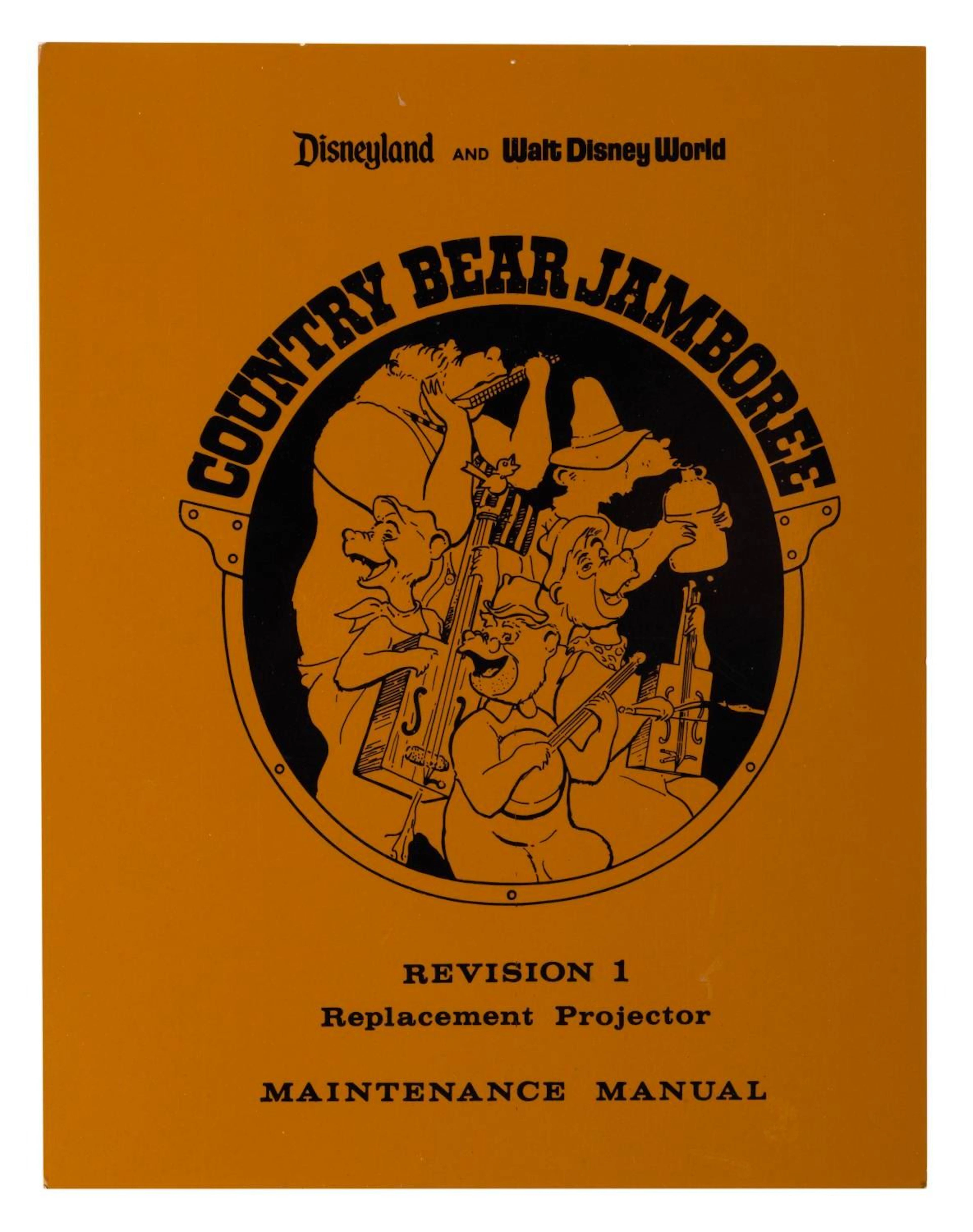 A Country Bear Jamboree Maintenance Manual Cover.