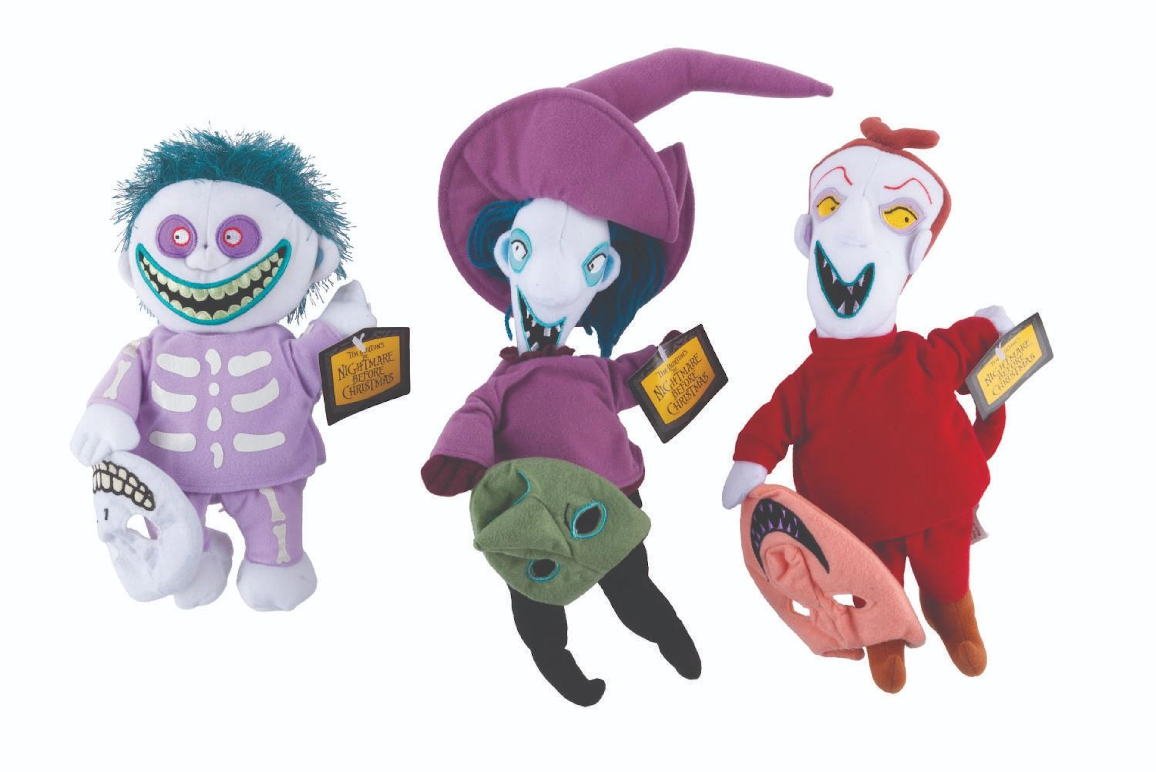 A Trio of “Nightmare Before Christmas” Lock, Shock, and Barrel Plushes.