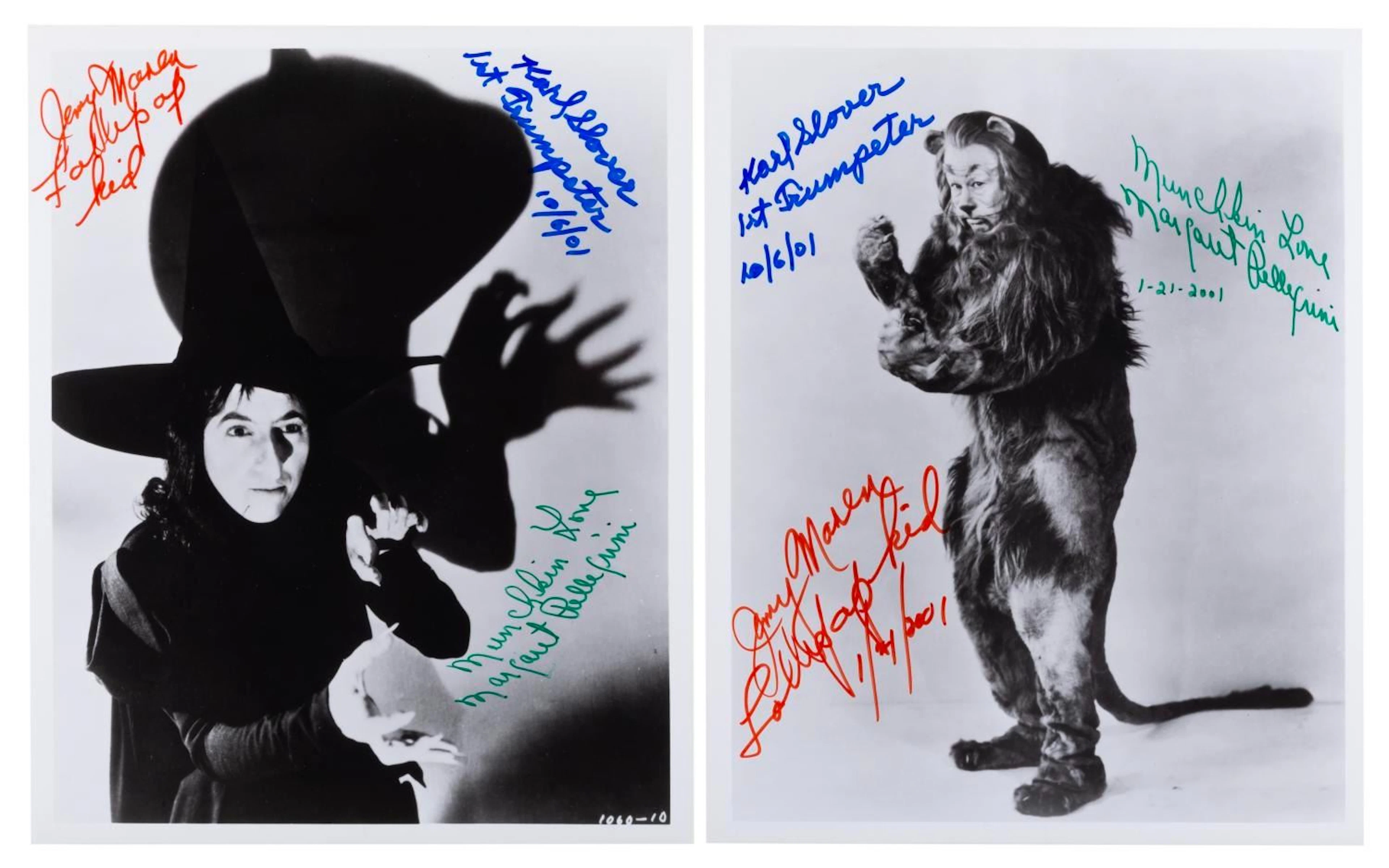 A Pair of Multi-Signed"The Wizard of Oz" Photos.