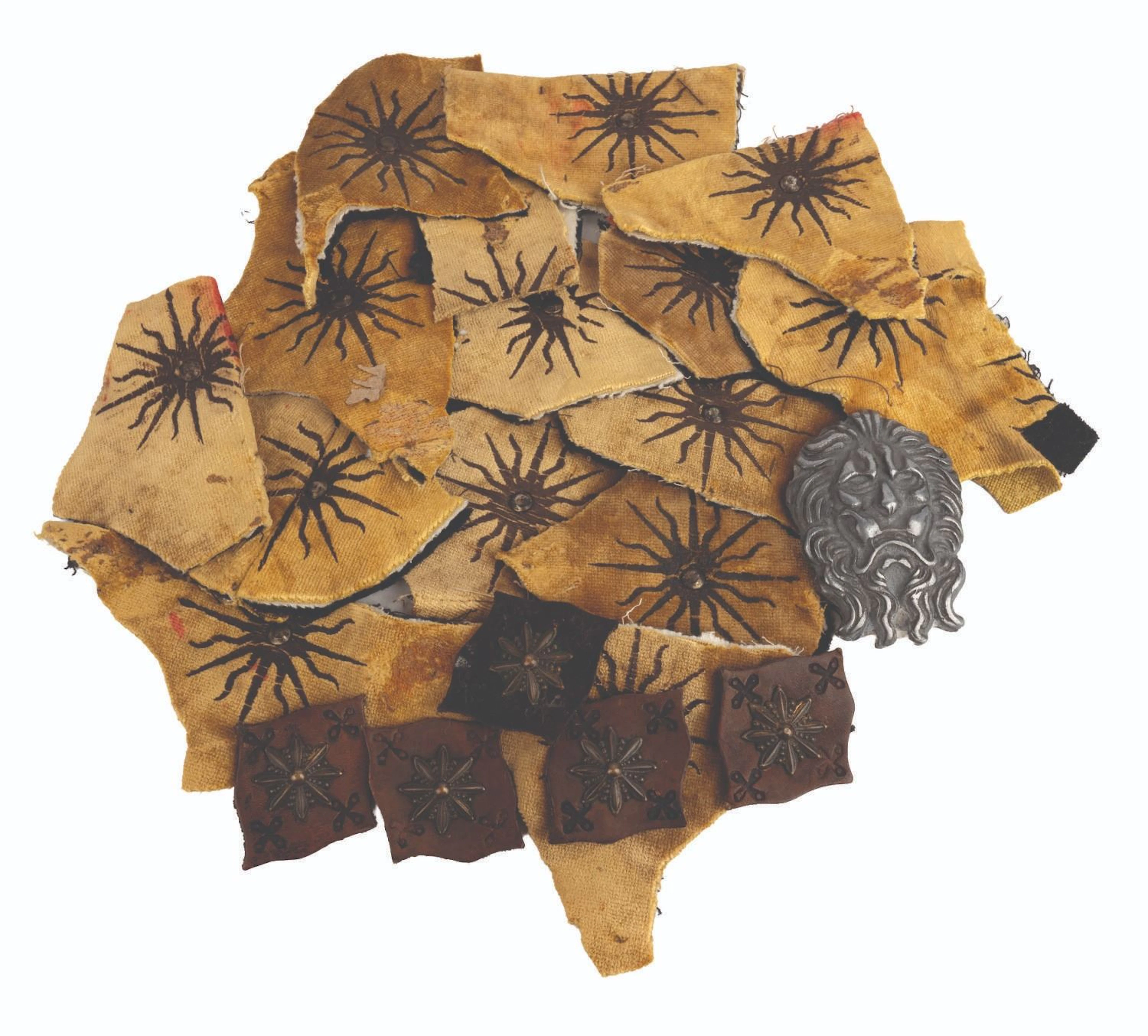 A "Game of Thrones" Lannister Prop and Costume Swatches.