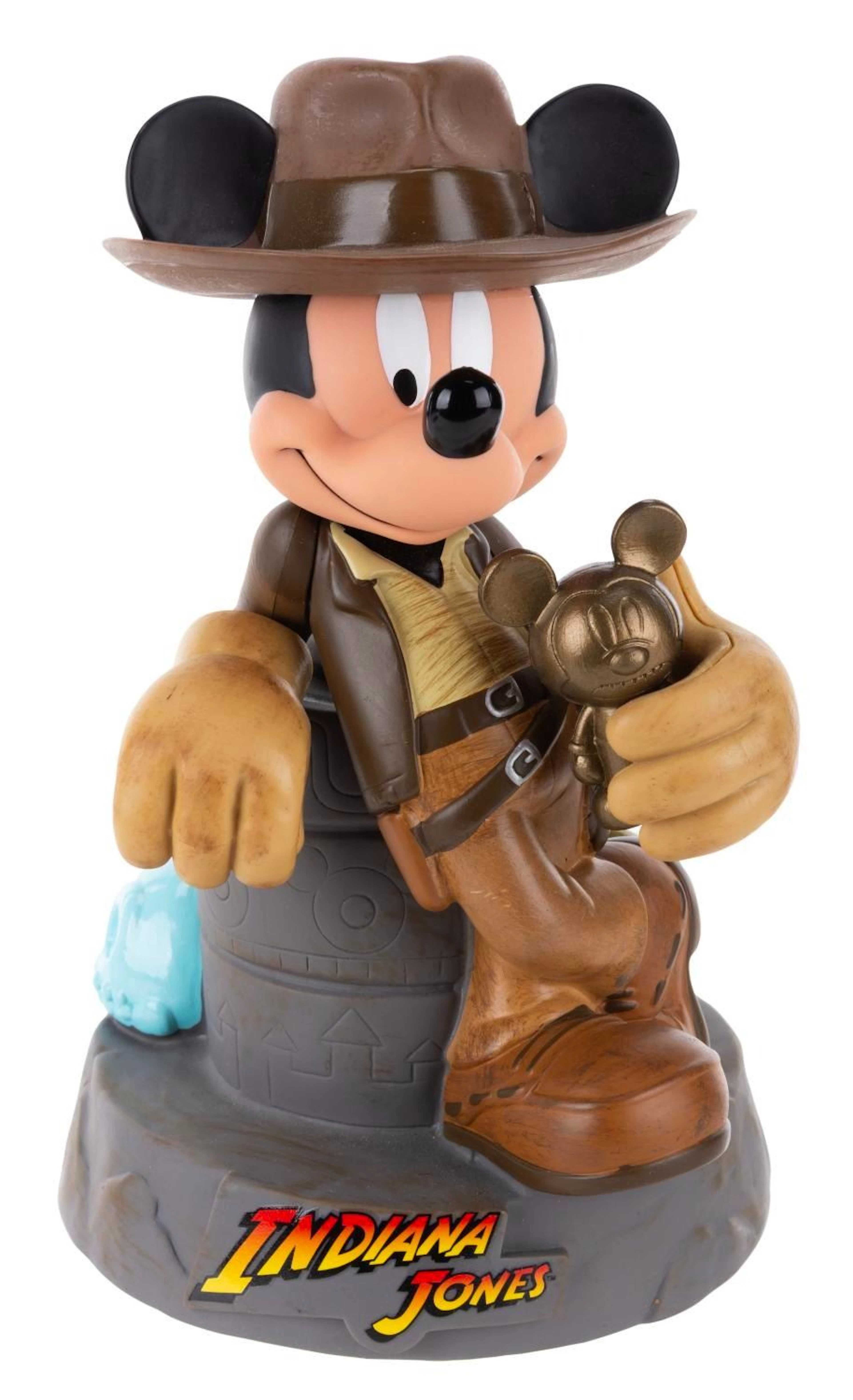 A Mickey Mouse as Indiana Jones Bank.