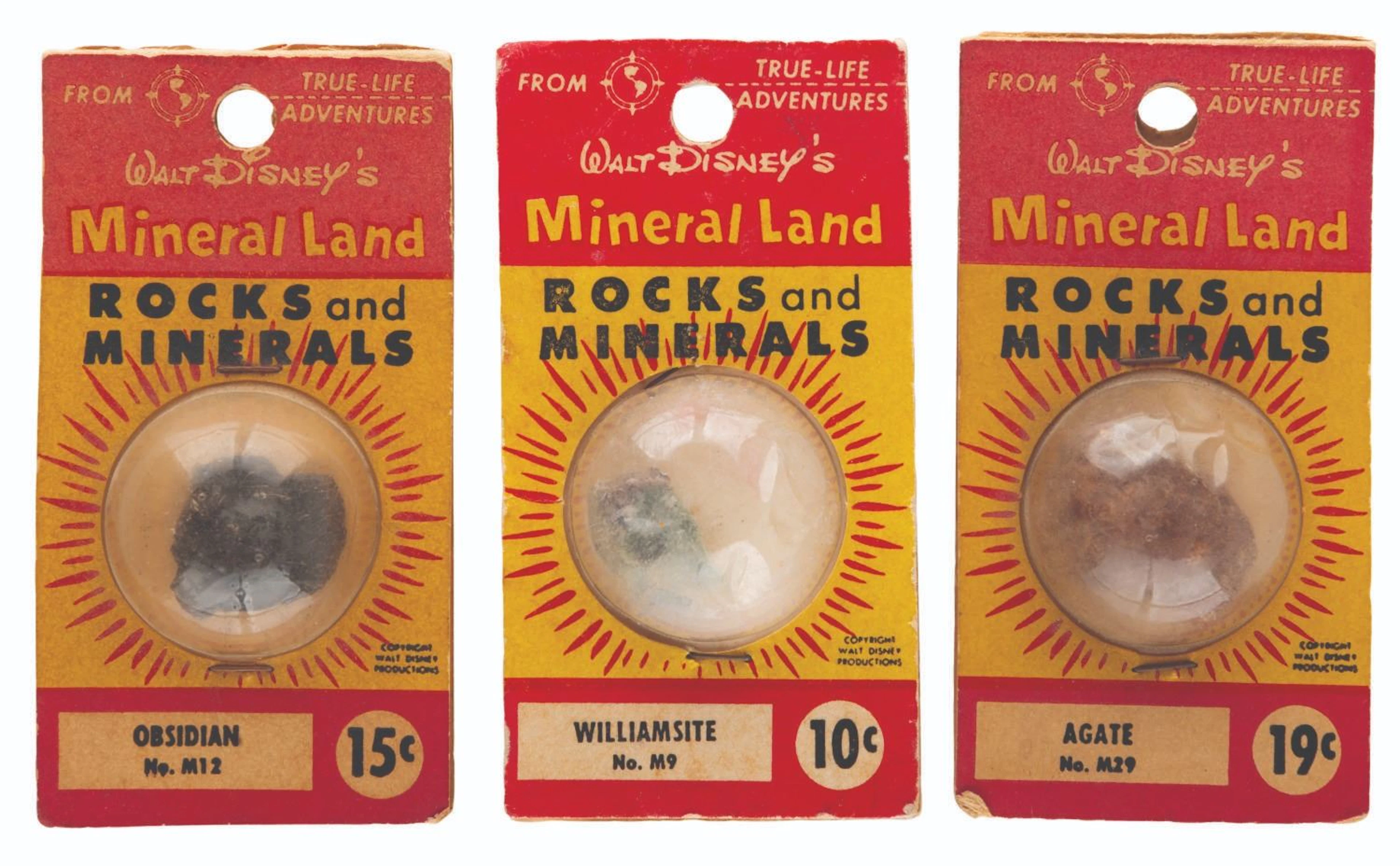 A Trio of Walt Disney's Mineral Land Rocks and Minerals.