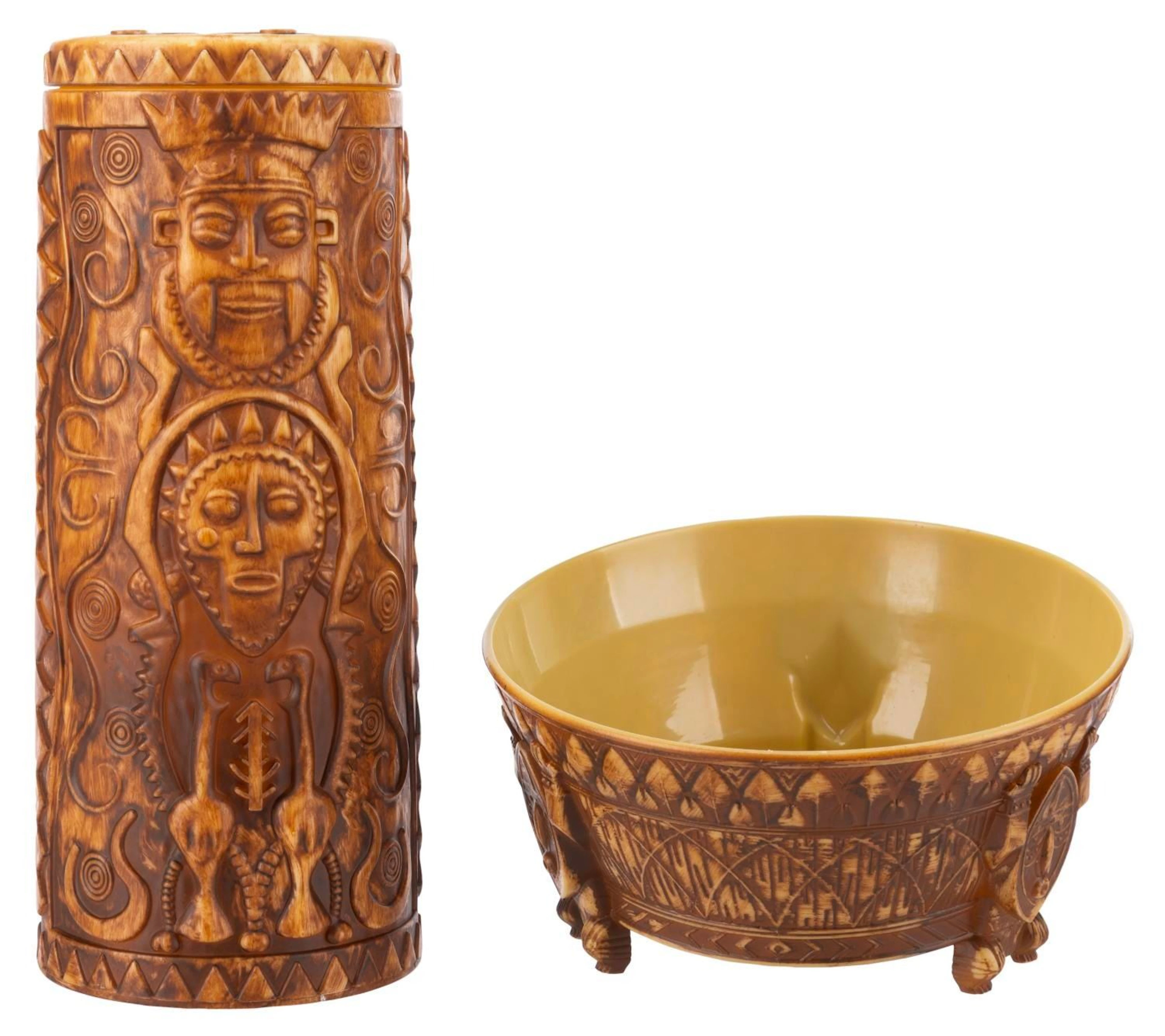 A Disney Parks Tiki Bowl and Sipper Set.