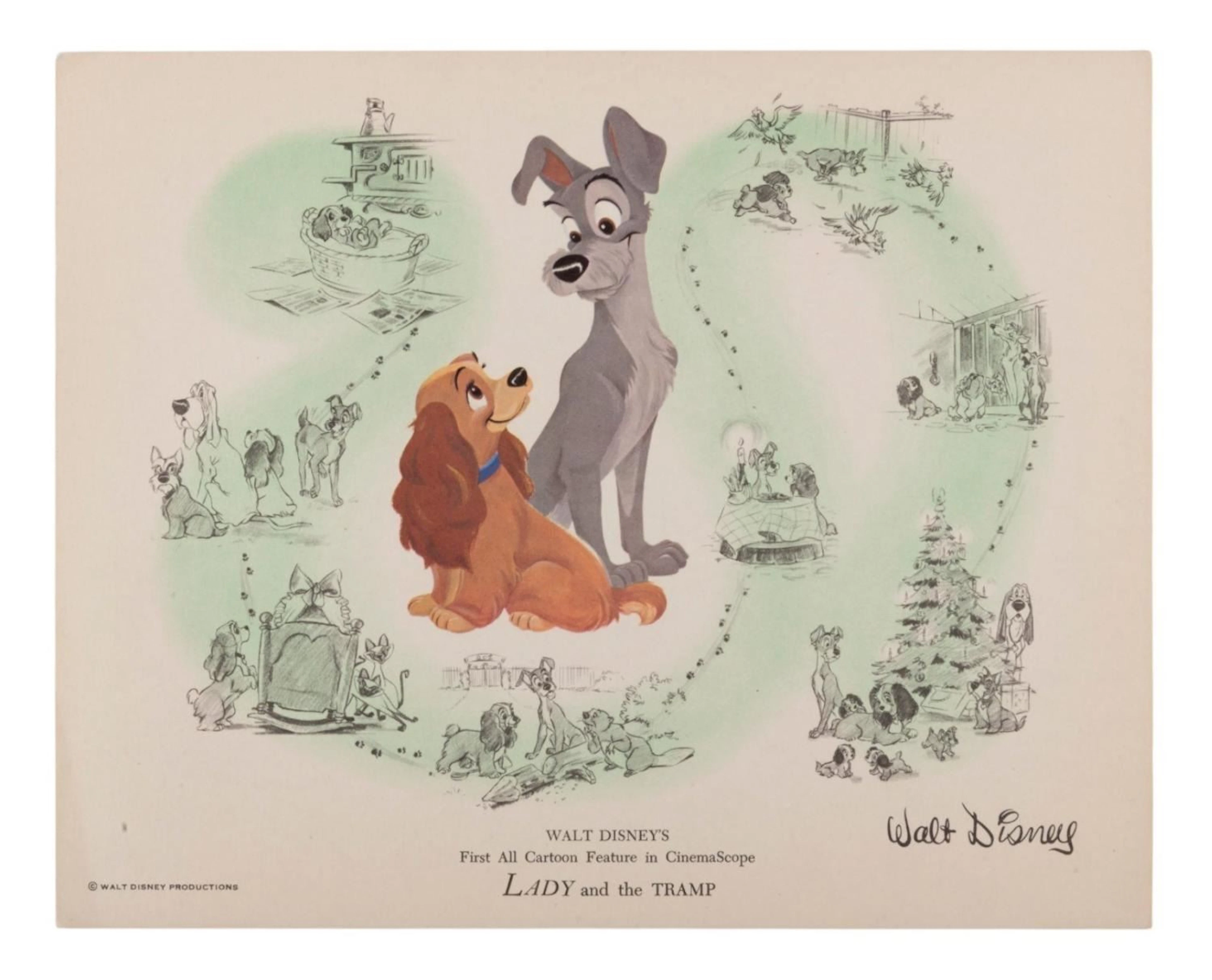 A "Lady and the Tramp" Studio Fan Card.