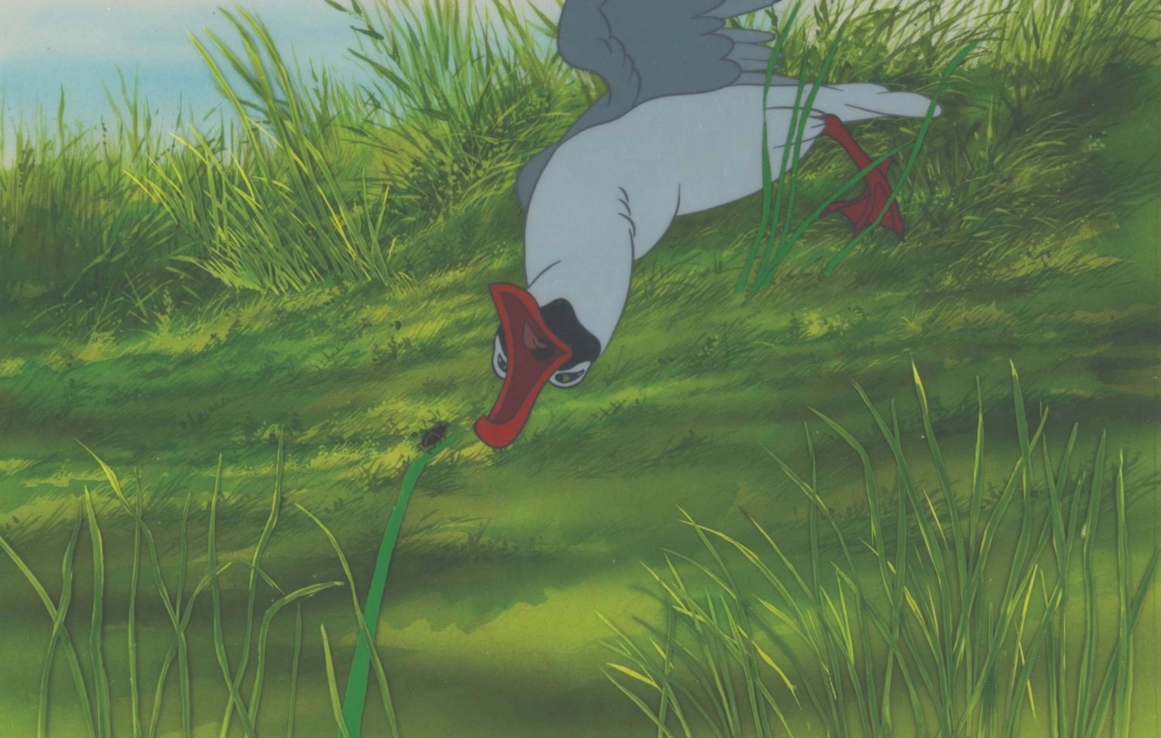 A "Watership Down" Original Production Cel and Matching Production Background.