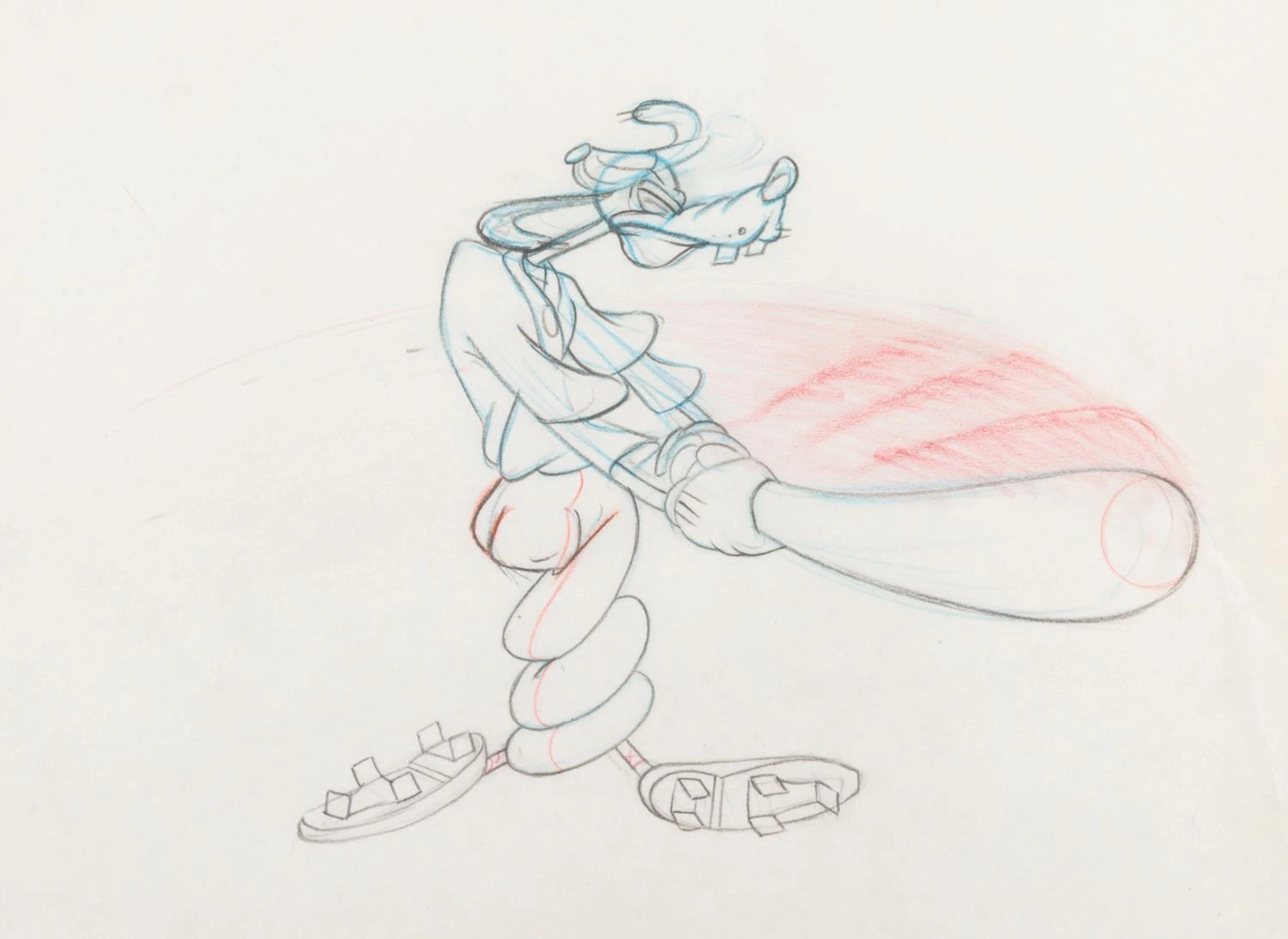 A "How To Play Baseball" Goofy Production Drawing.