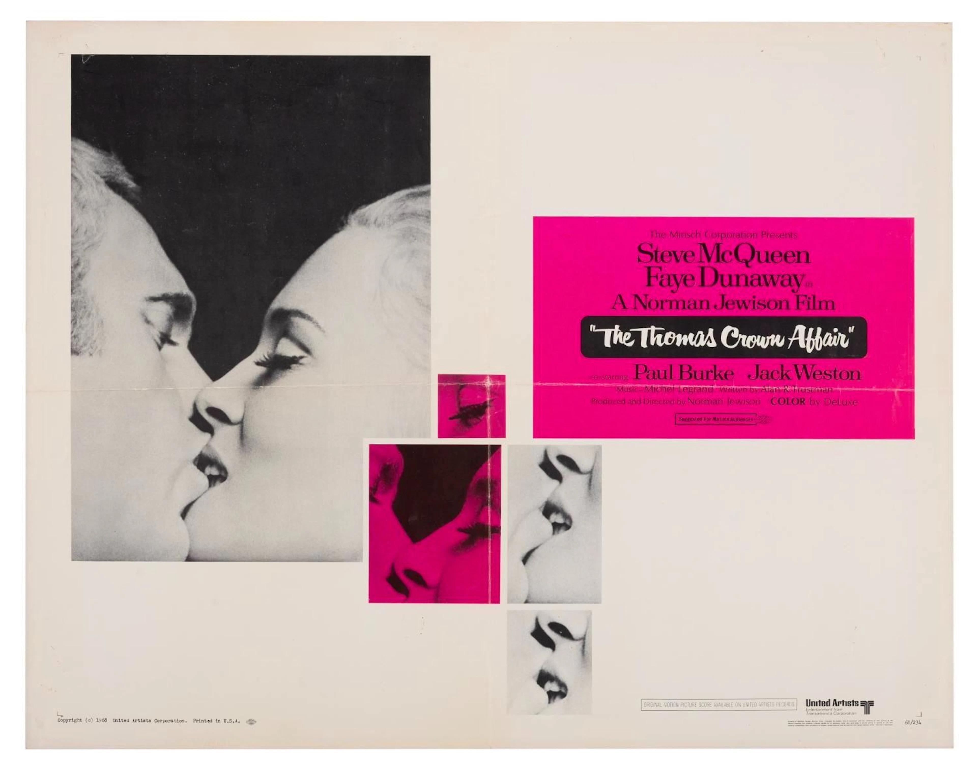 A Steve McQueen "The Thomas Crown Affair" Half-Sheet.