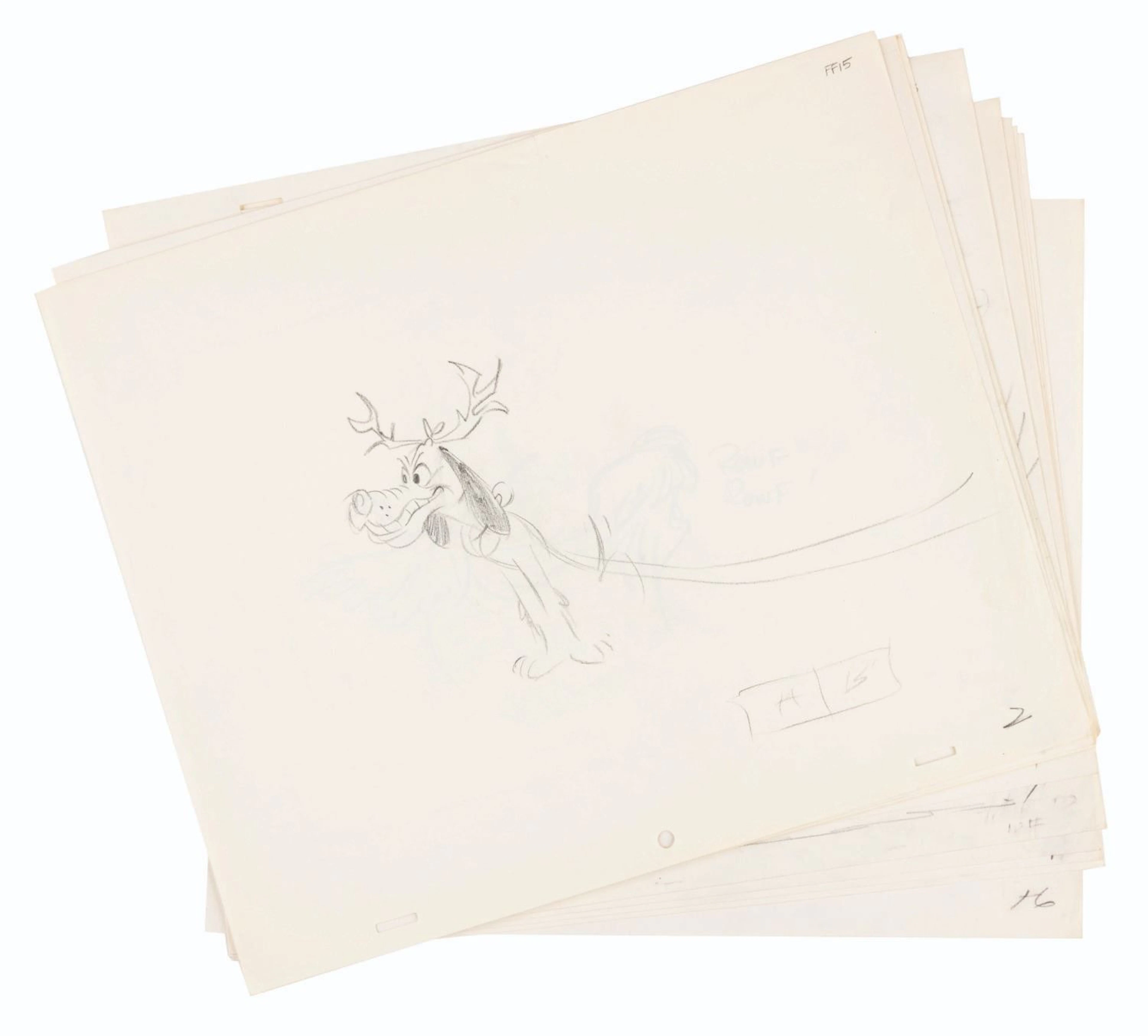 "A Chipmunk Christmas" Reindeer Layout Drawings.