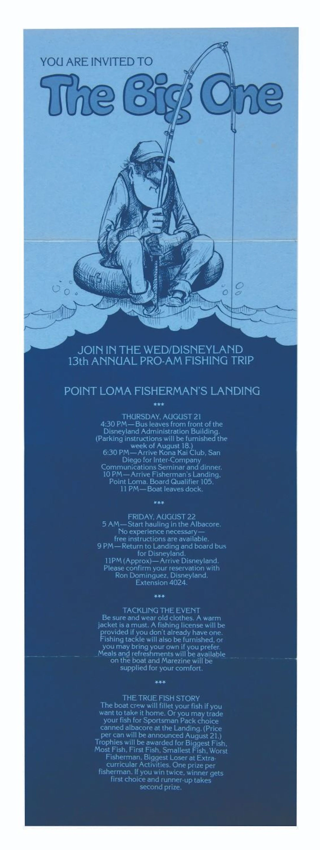 WED/Disneyland Pro-Am Fishing Trip Invitation.