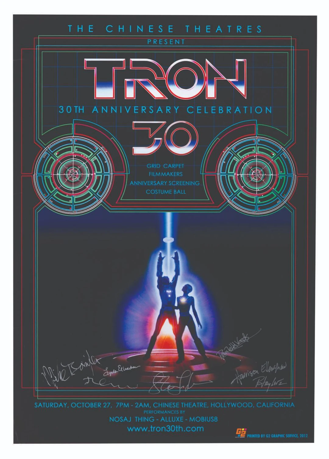 A Multi-Signed "TRON" 30th Anniversary Celebration Poster.