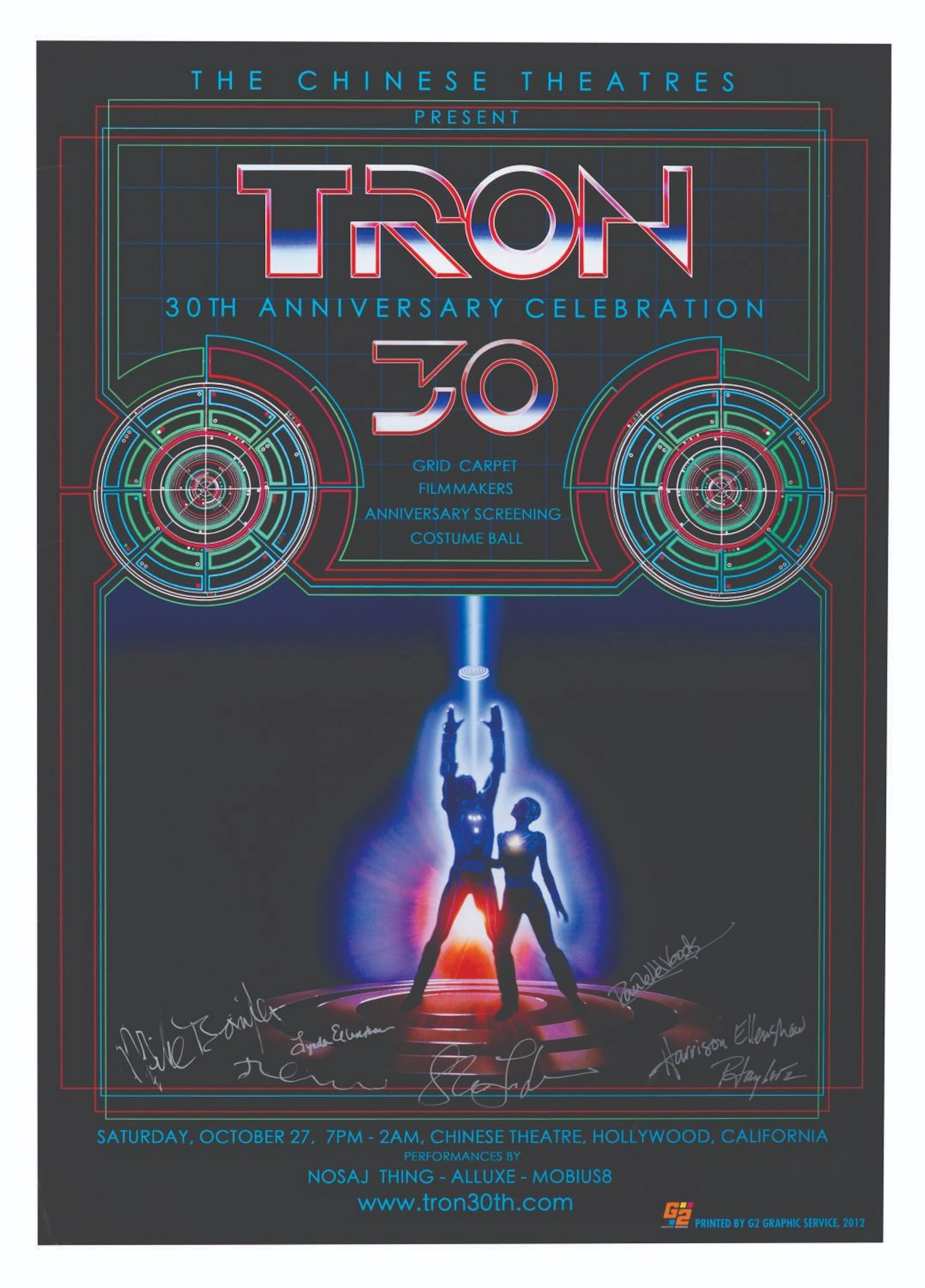 A Multi-Signed "TRON" 30th Anniversary Celebration Poster.
