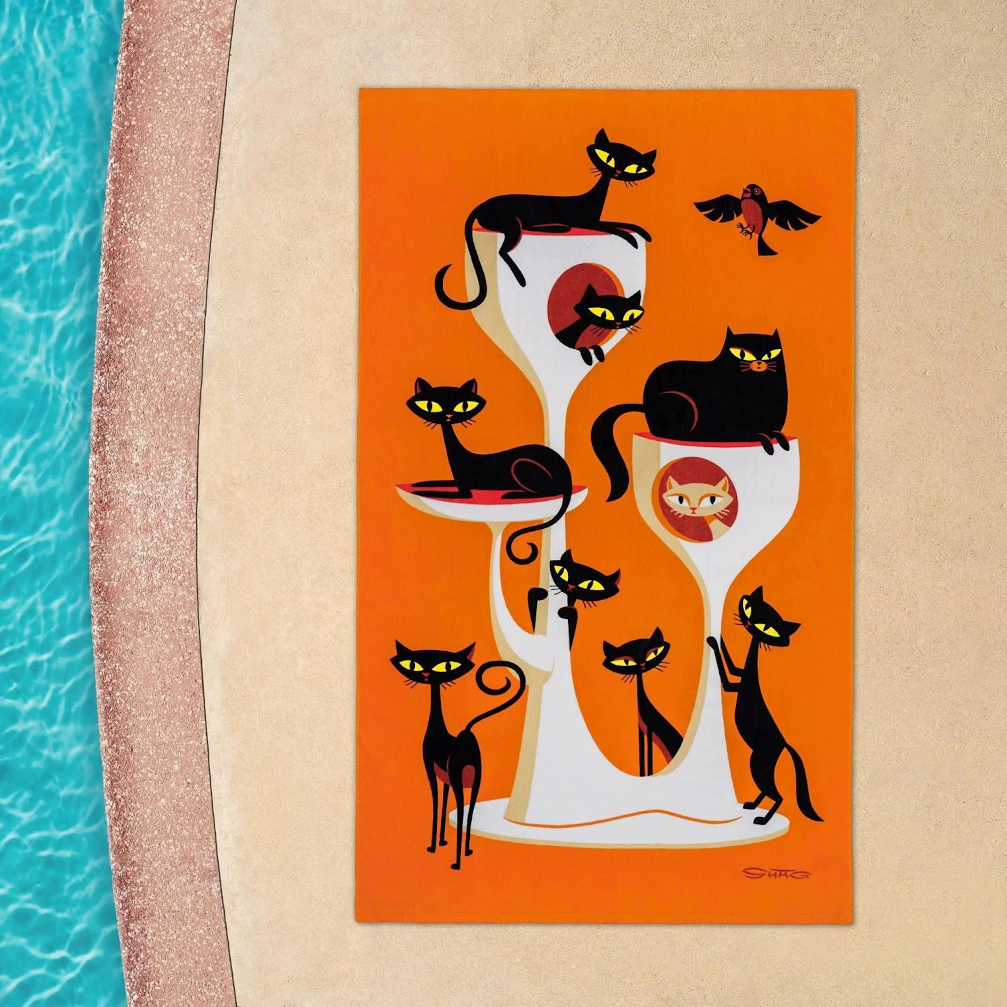A SHAG "Nine Lives " Beach Towel.