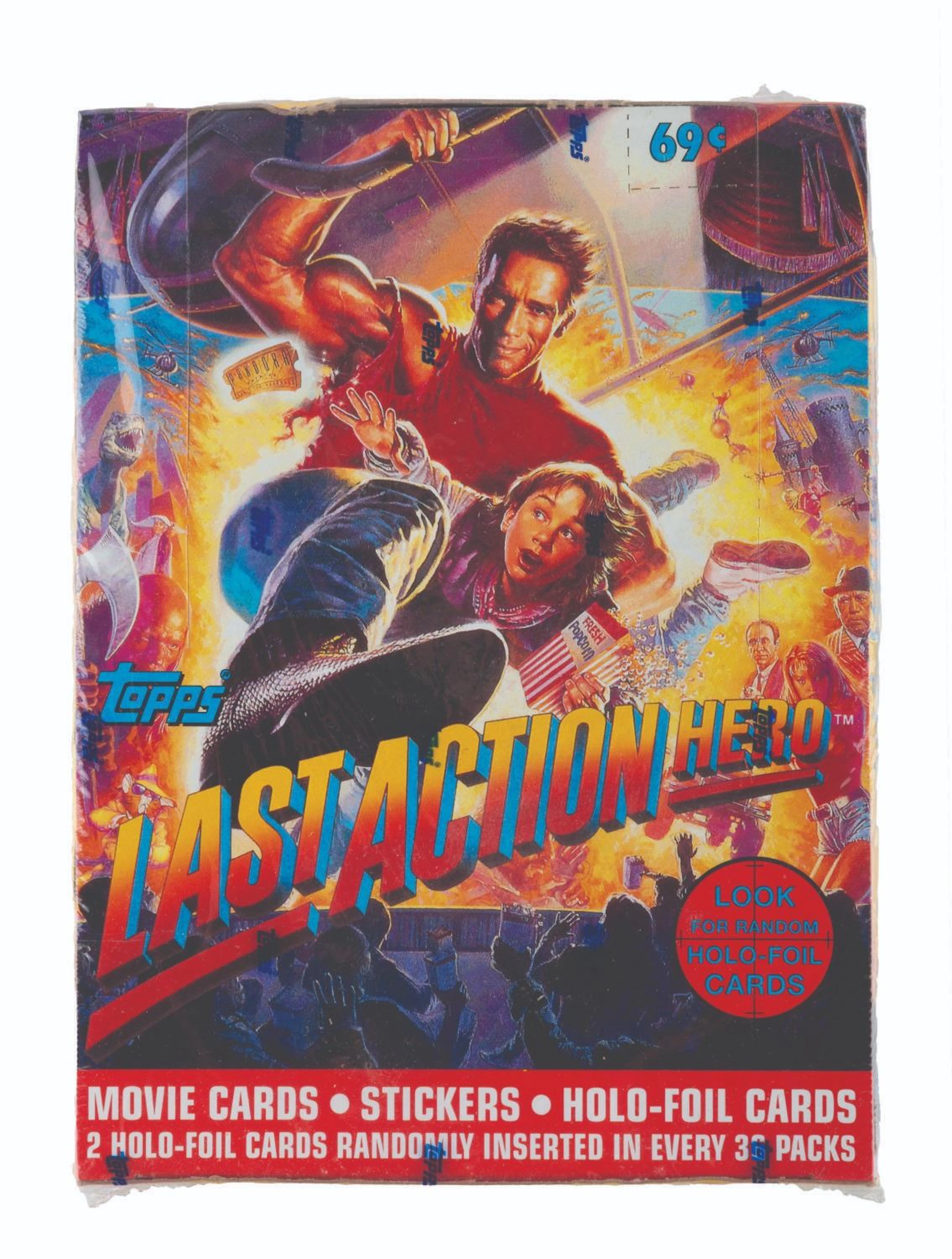 A Case of "Last Action Hero" Movie Cards and Stickers.