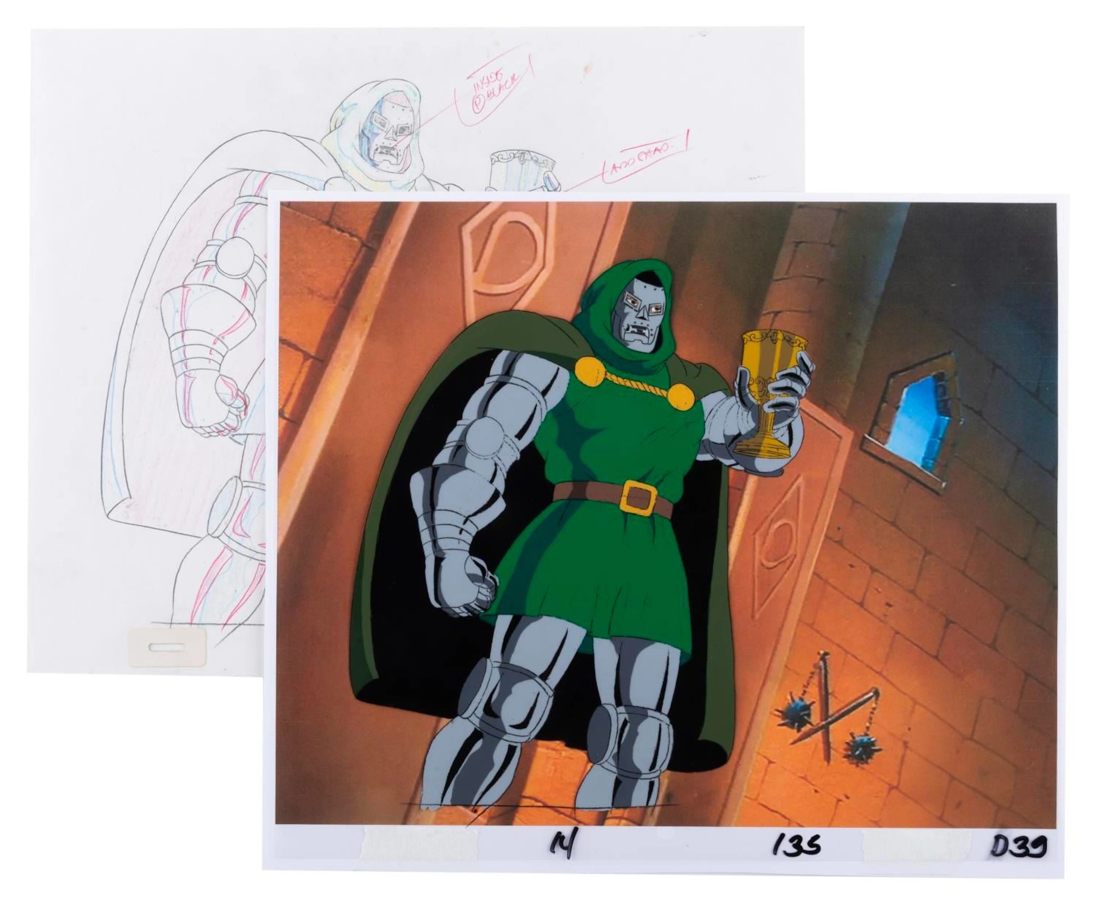 A "Fantastic Four " Doctor Doom Production Cel and Drawing.