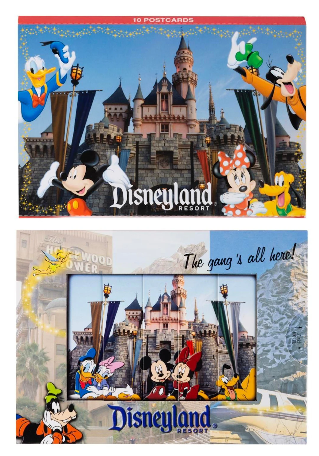 A Collection of Novelty Disneyland Postcards.