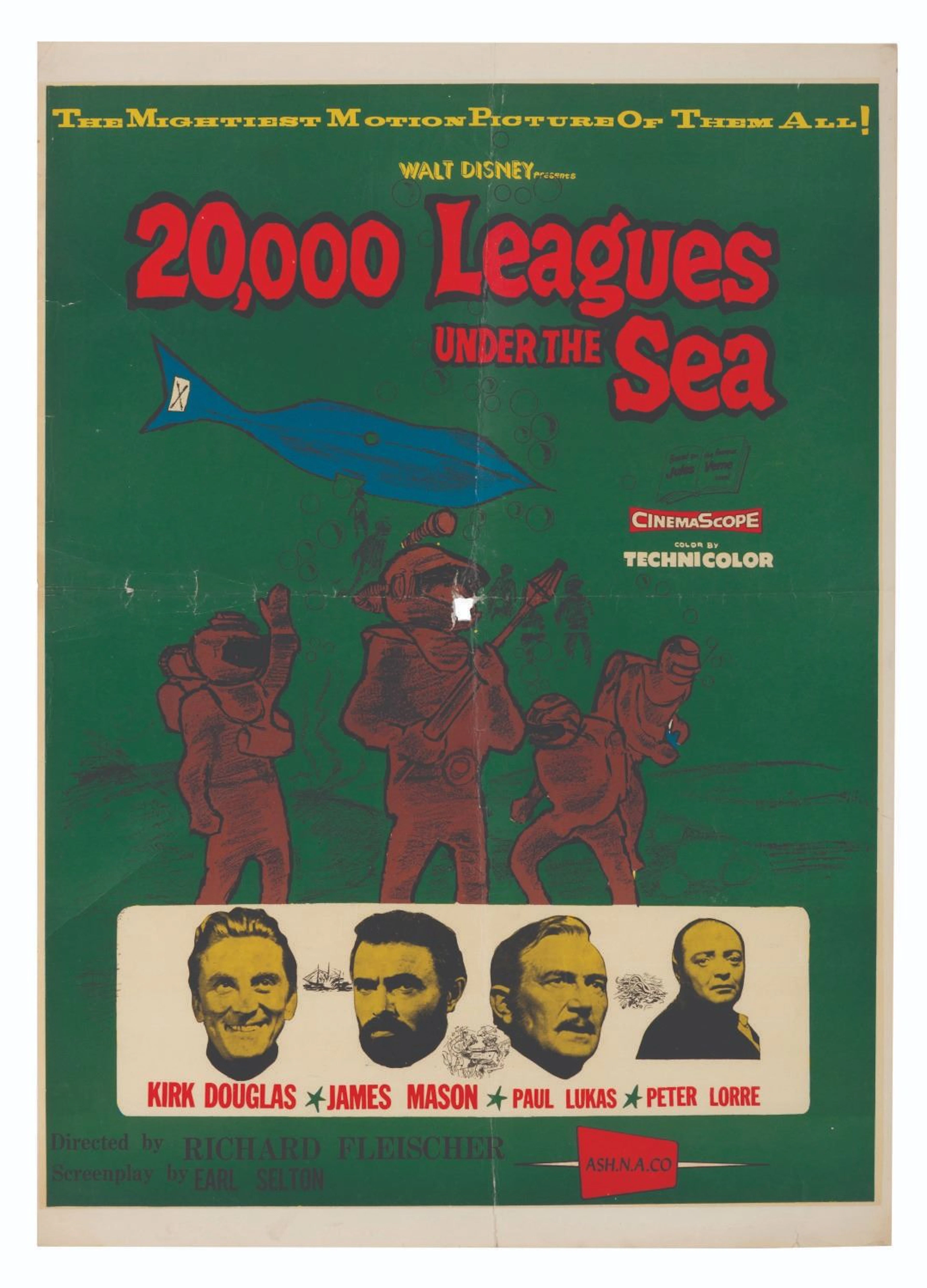 A Rare "20,000" Leagues Under the Sea" Poster.