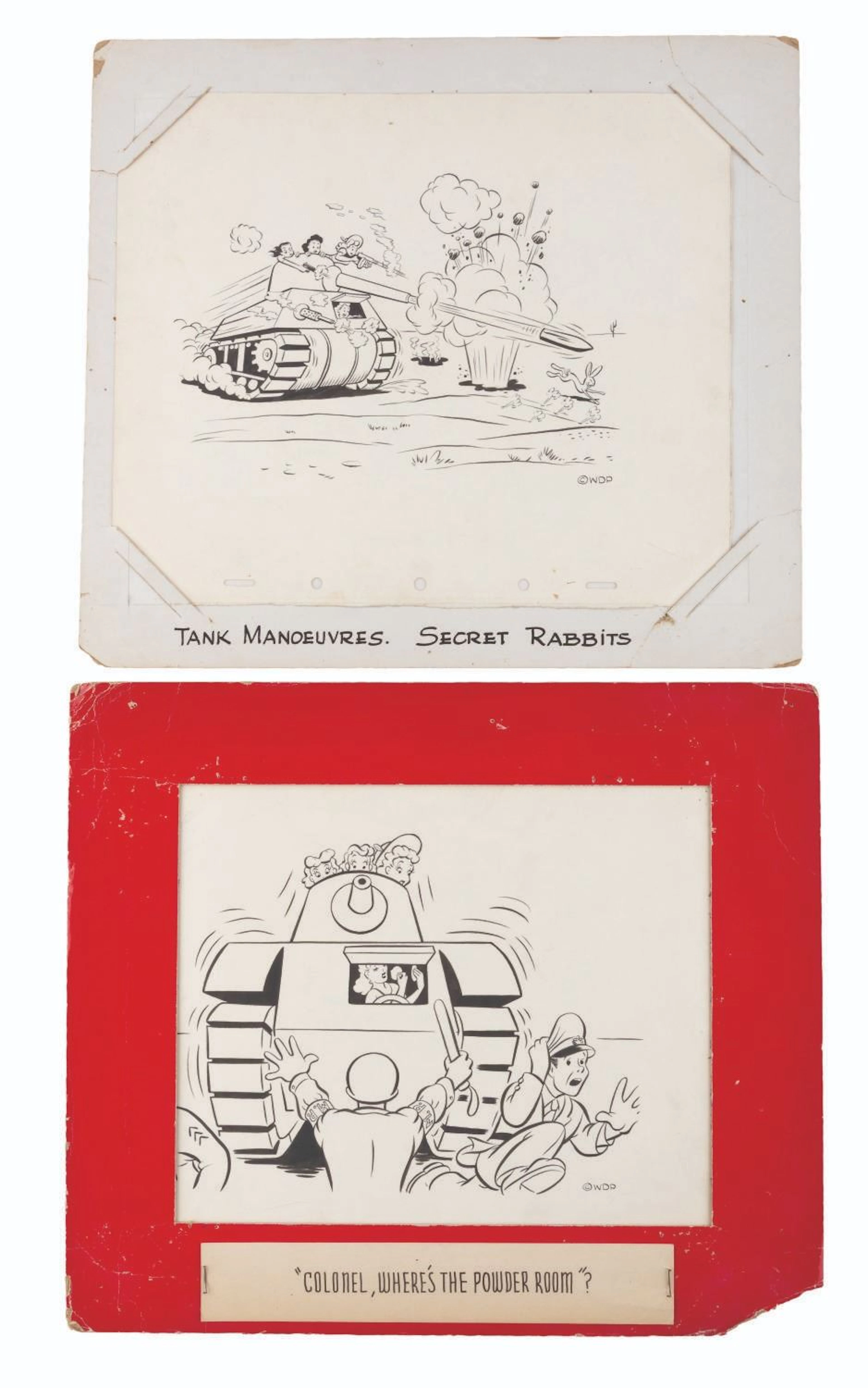 A Pair of "The Desert Battalion" Original Drawings.
