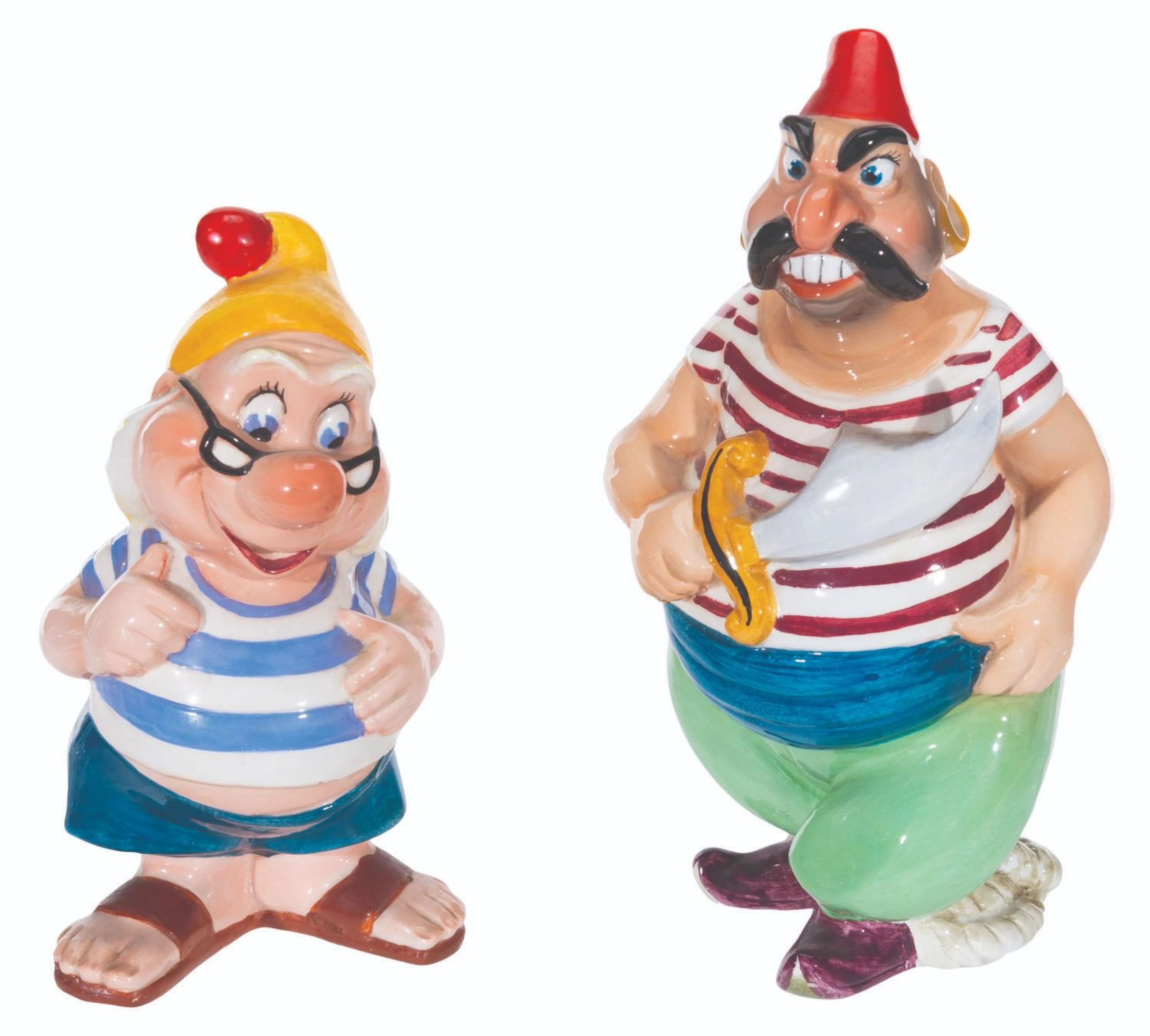 A Rare Pair of Mr. Smee and Pirate Figurines by Zaccagnini.