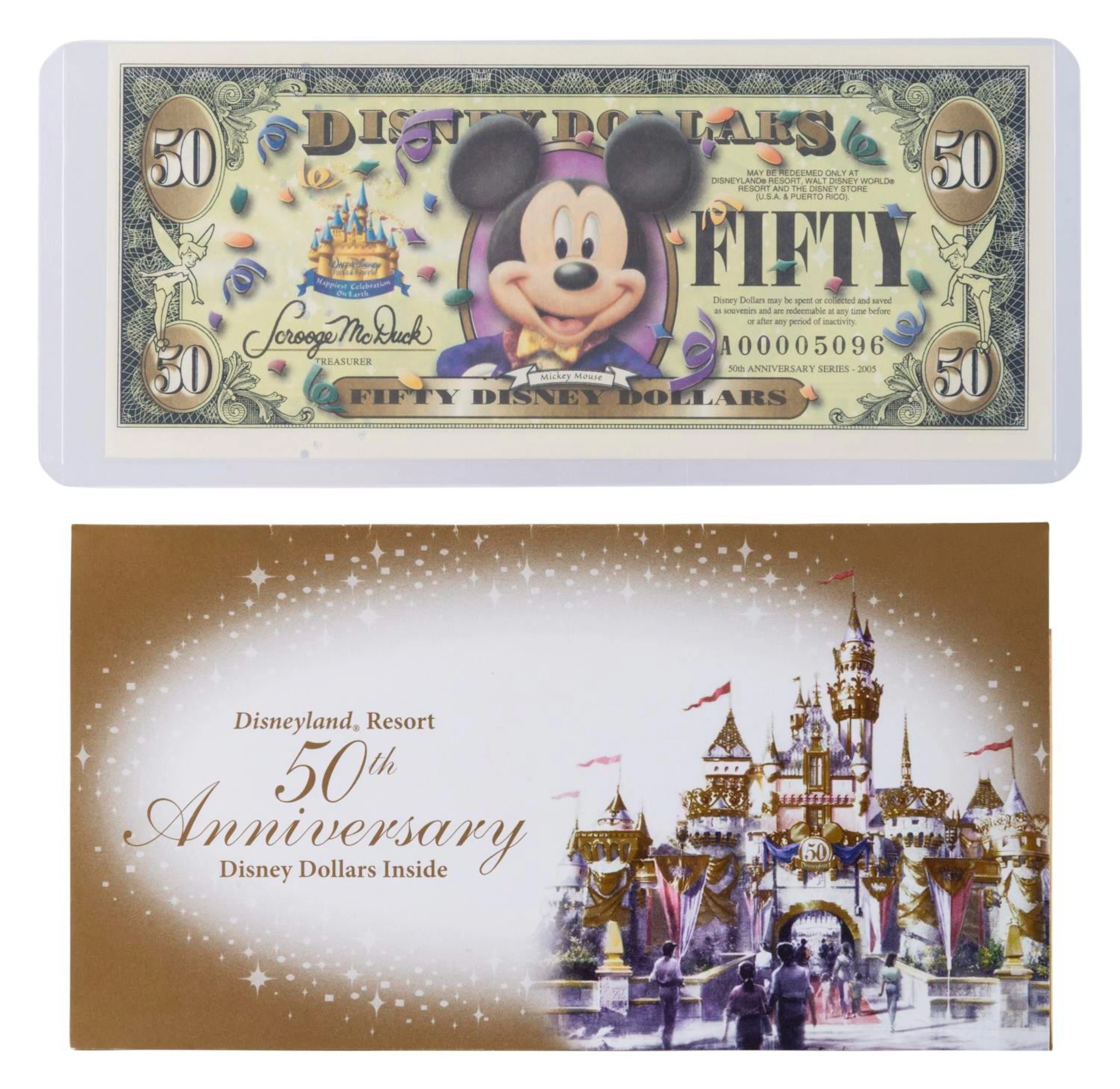 The 2005 Disneyland 50th Anniversary $50 Bill.