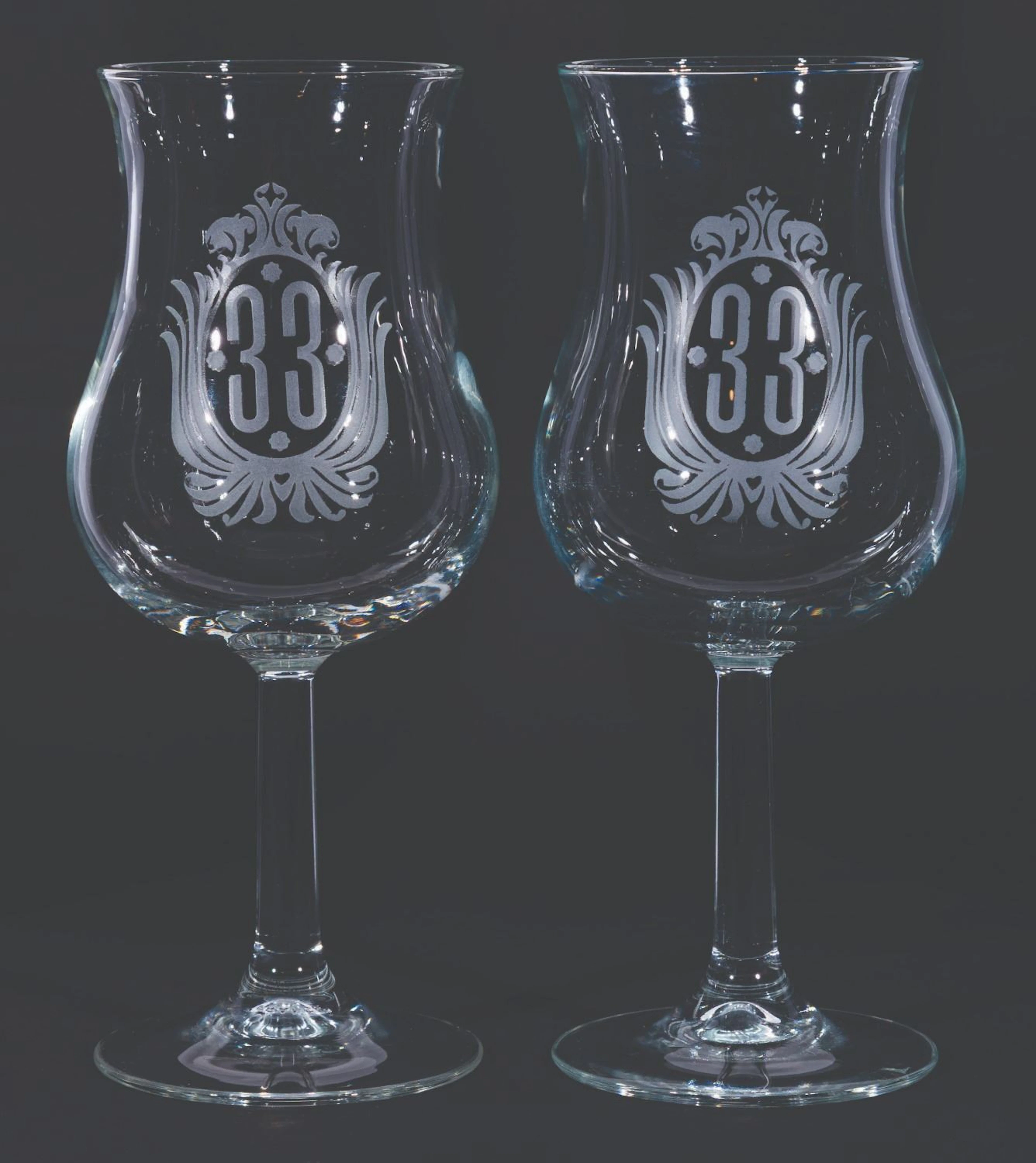 A Pair of Club 33 Tulip Glasses.
