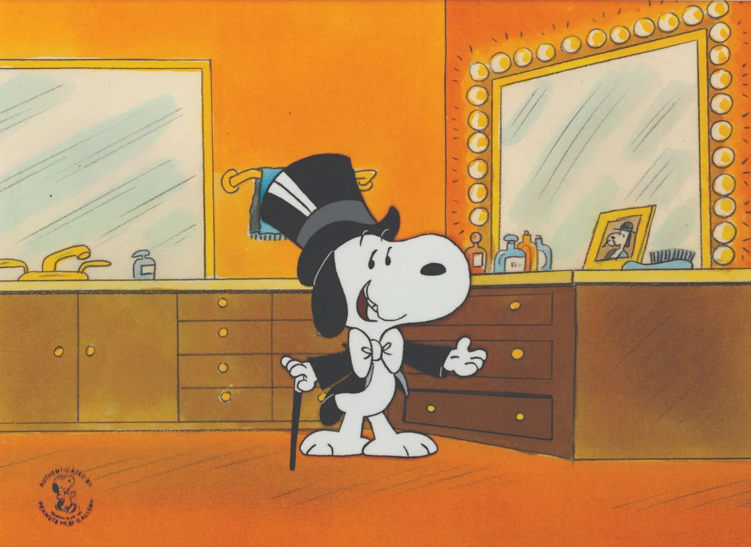 A Signed "Snoopy! The Musical" Production Cel & Drawing.