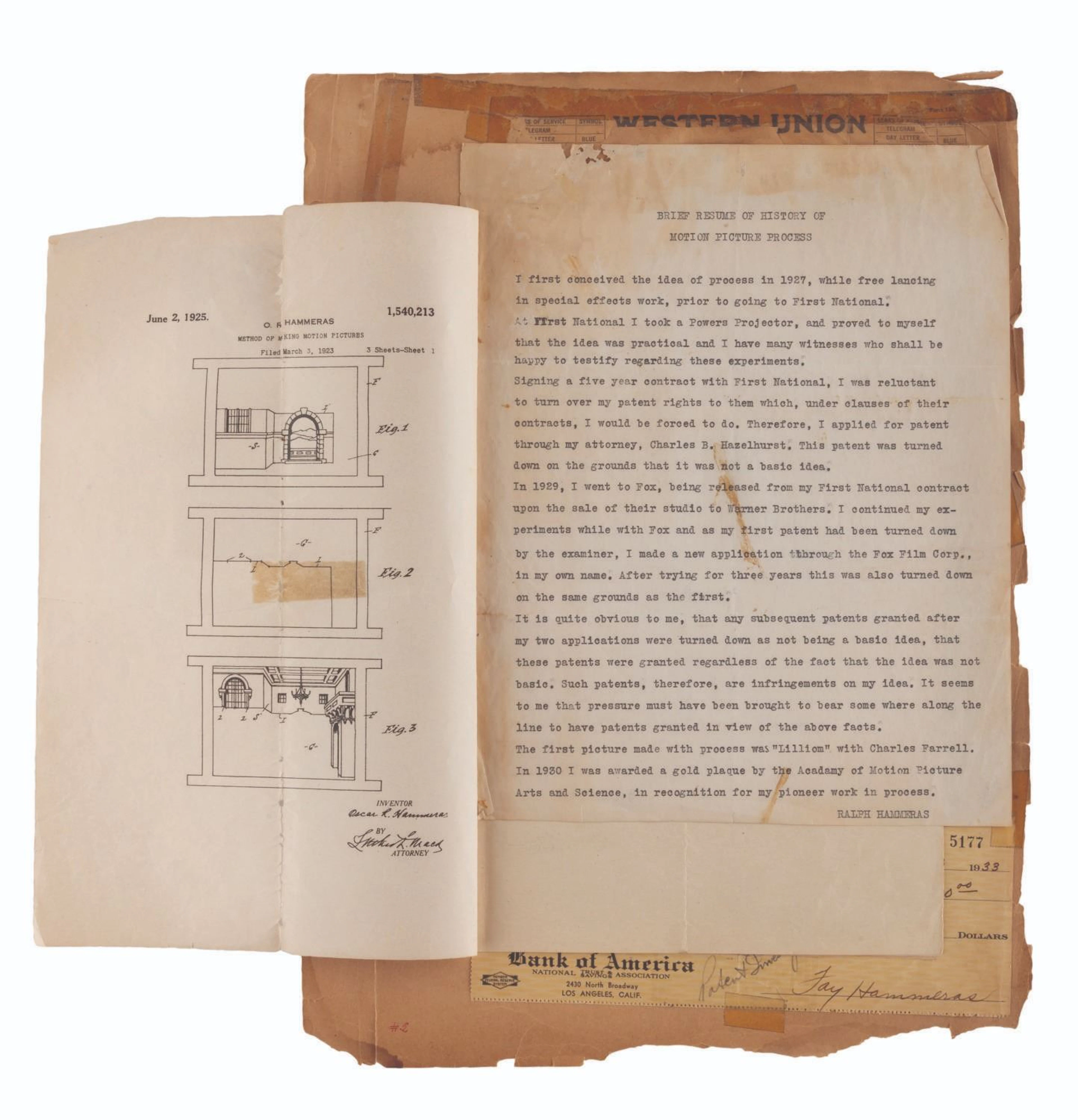 Ralph Hammeras’ Patent for Motion Picture Matte Painting.