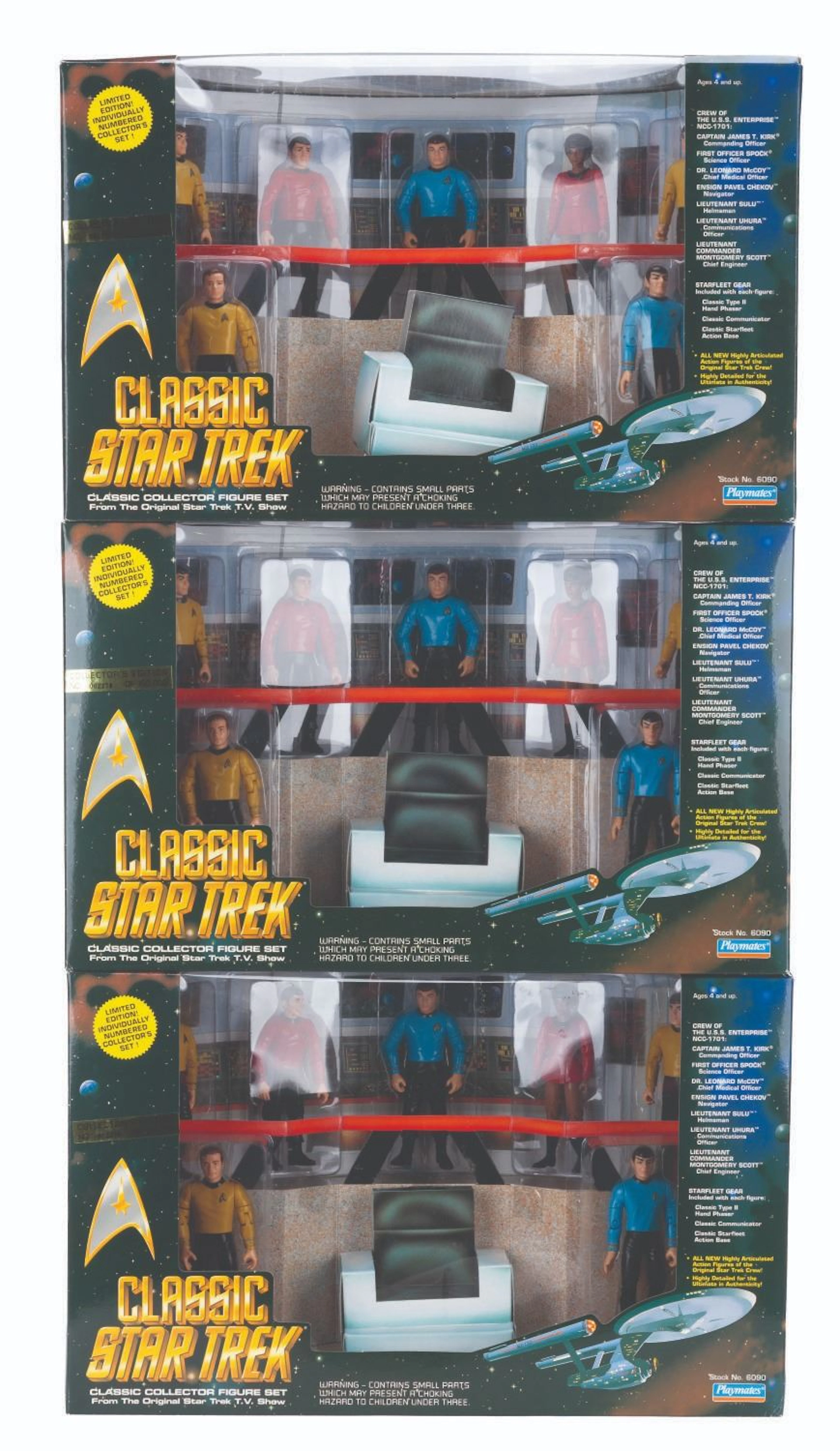 A Case of Three Star Trek Classic Collection Figure Sets.