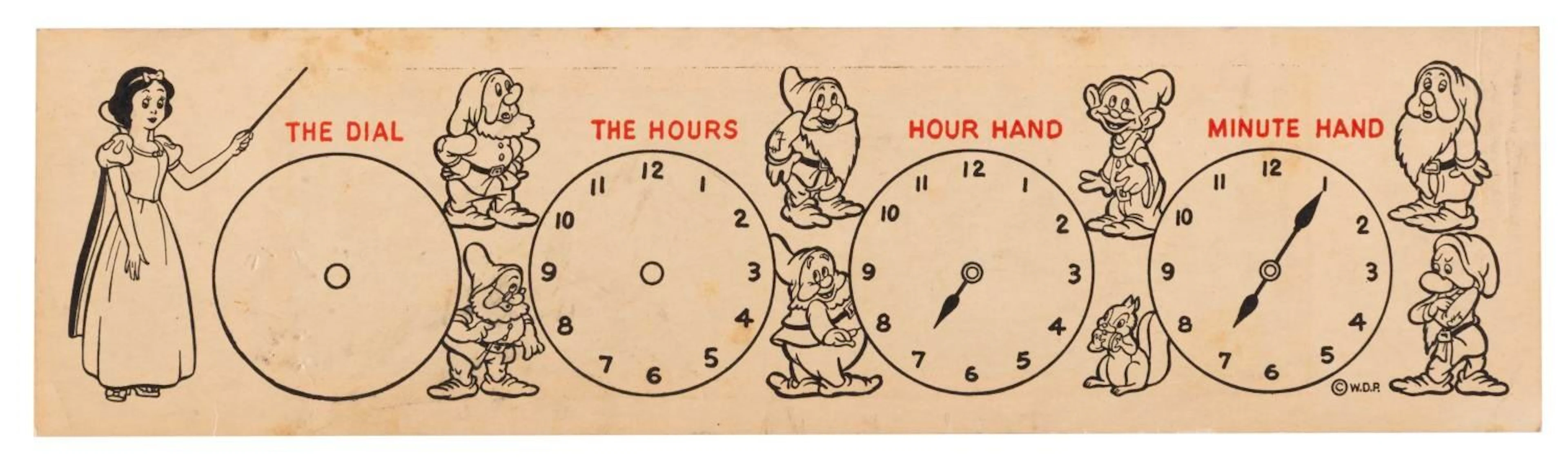 A Mickey Mouse and Snow White Educational Bookmark.