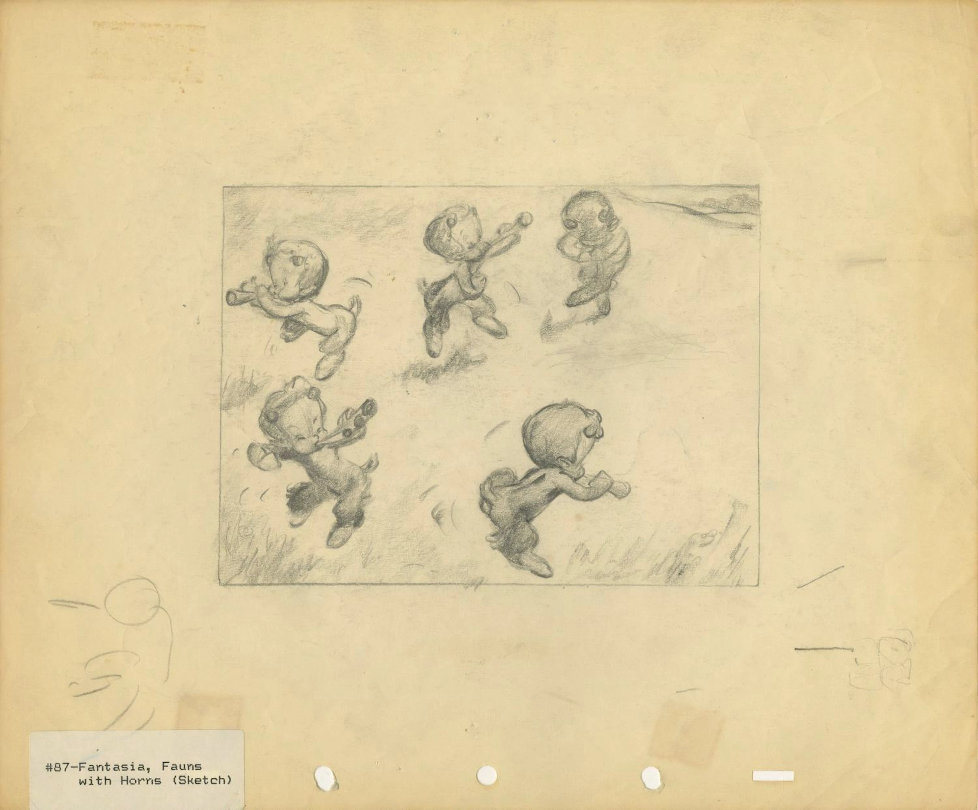 A "Fantasia" Dancing Satyrs Original Concept Drawing.
