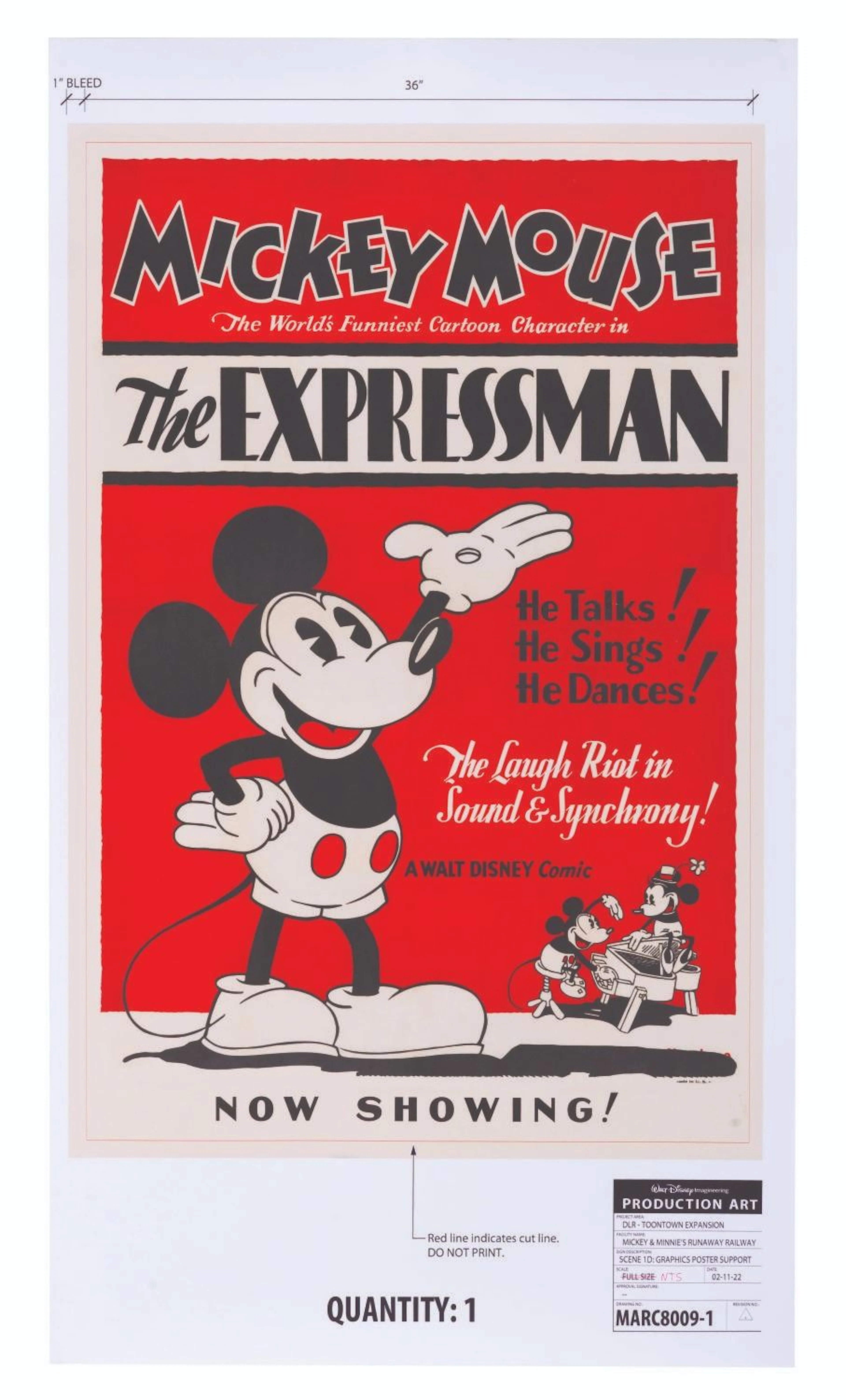 A Mickey Mouse "The Expressman" Production Art Poster.