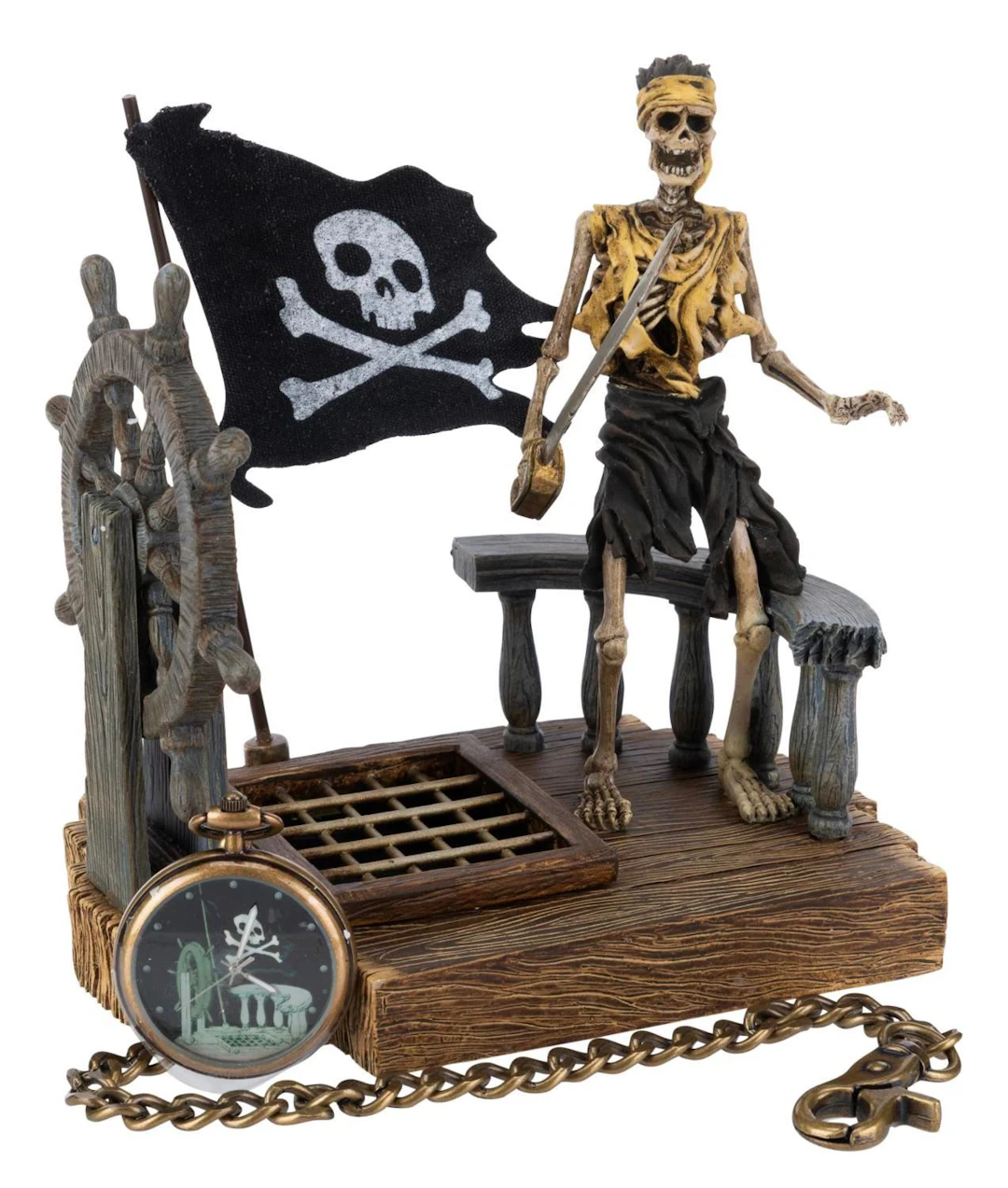 An Adventures on the 7 Seas Lagoon Figurine and Watch.