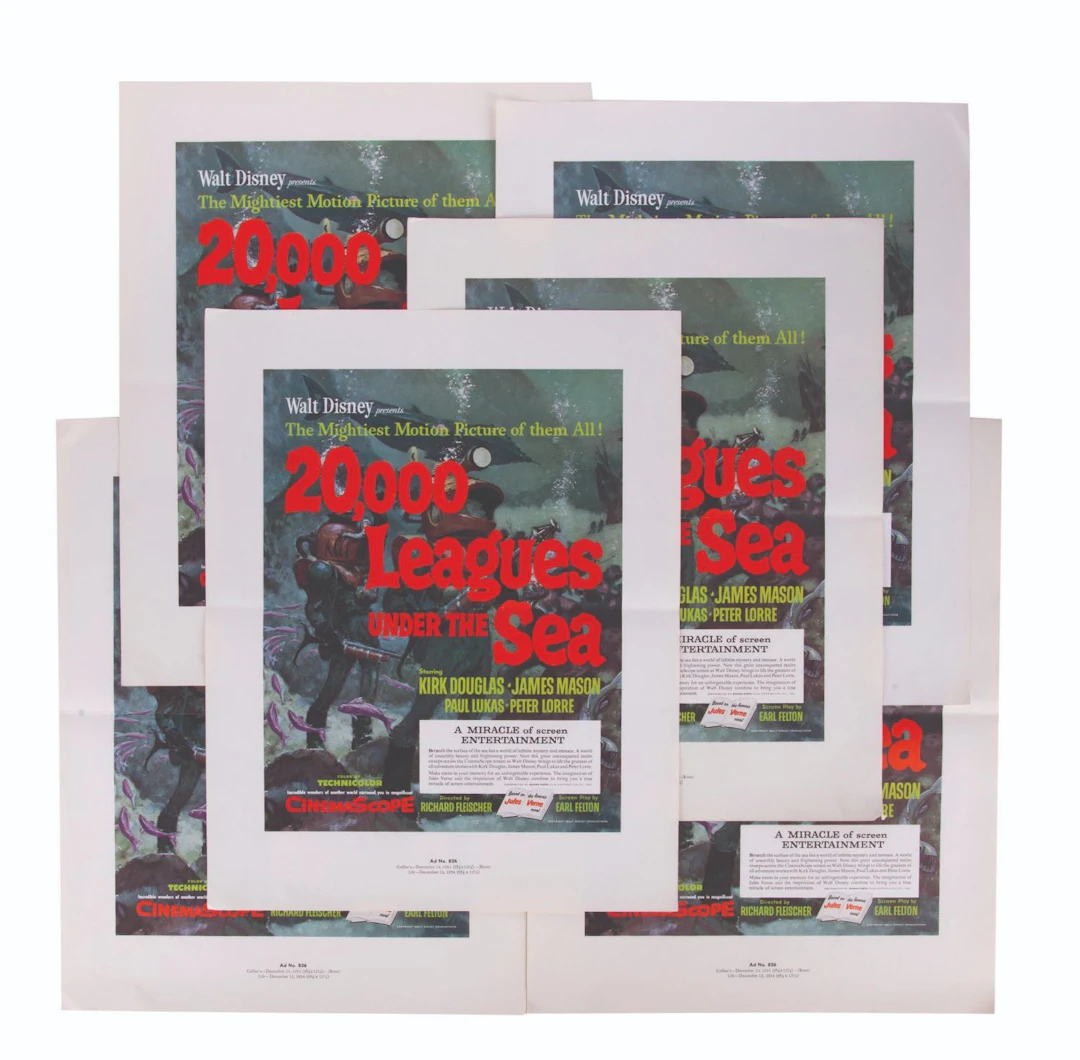 A Set of "20,000 Leagues Under the Sea" Ad Proofs.