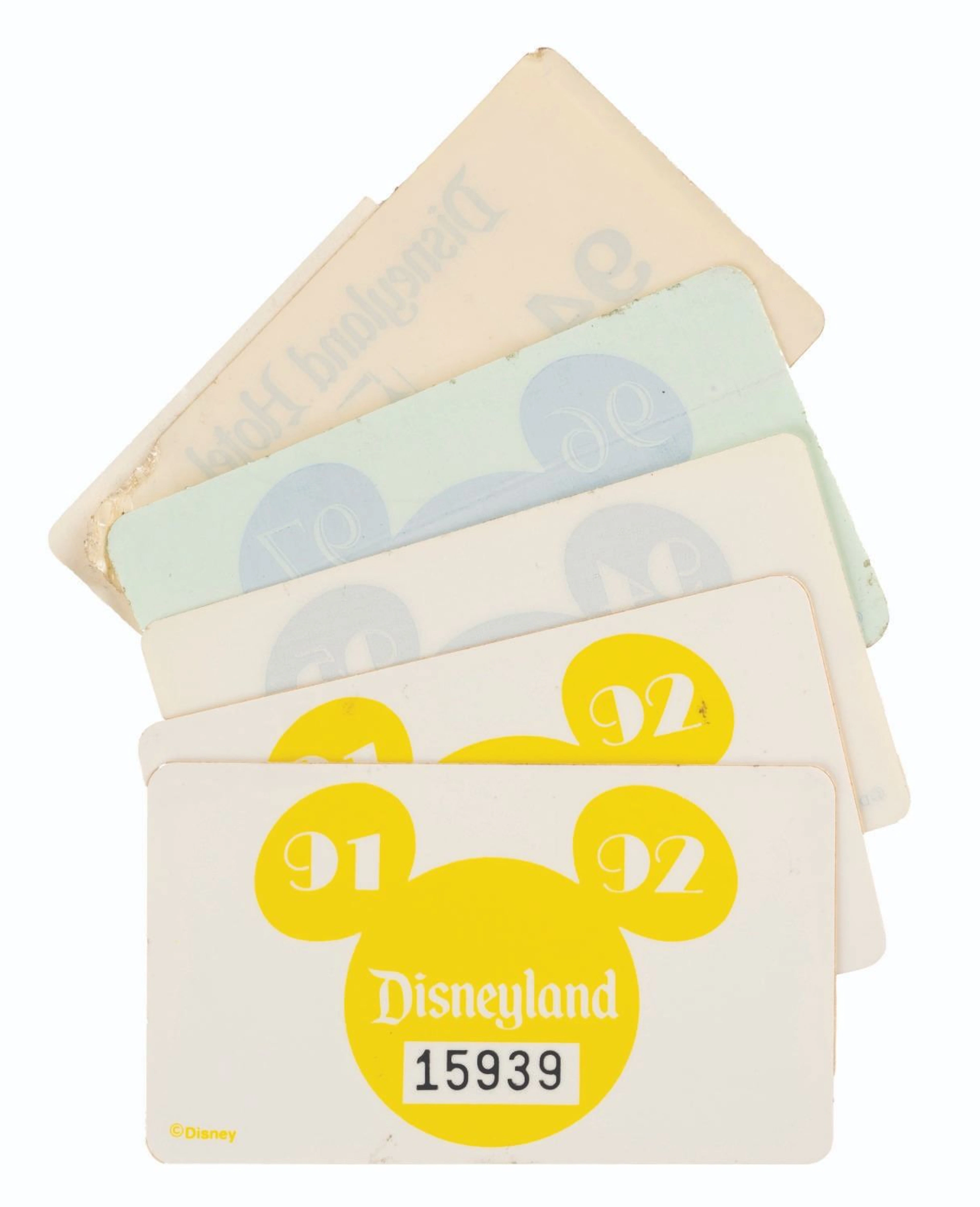 A Collection of Disneyland Resort Parking Passes.