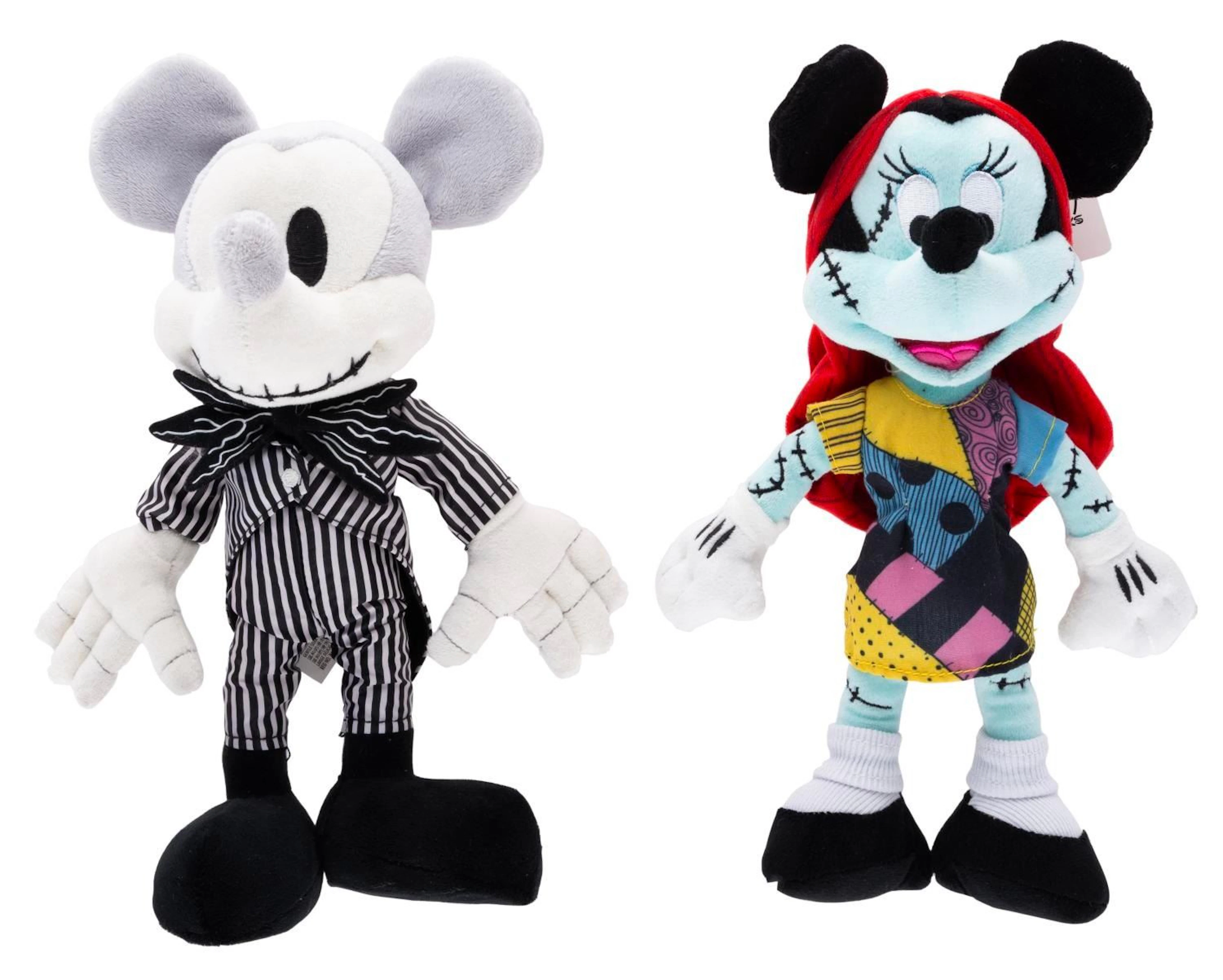 A Pair of "The Nightmare Before Christmas" Mickey and Minnie Plushies.