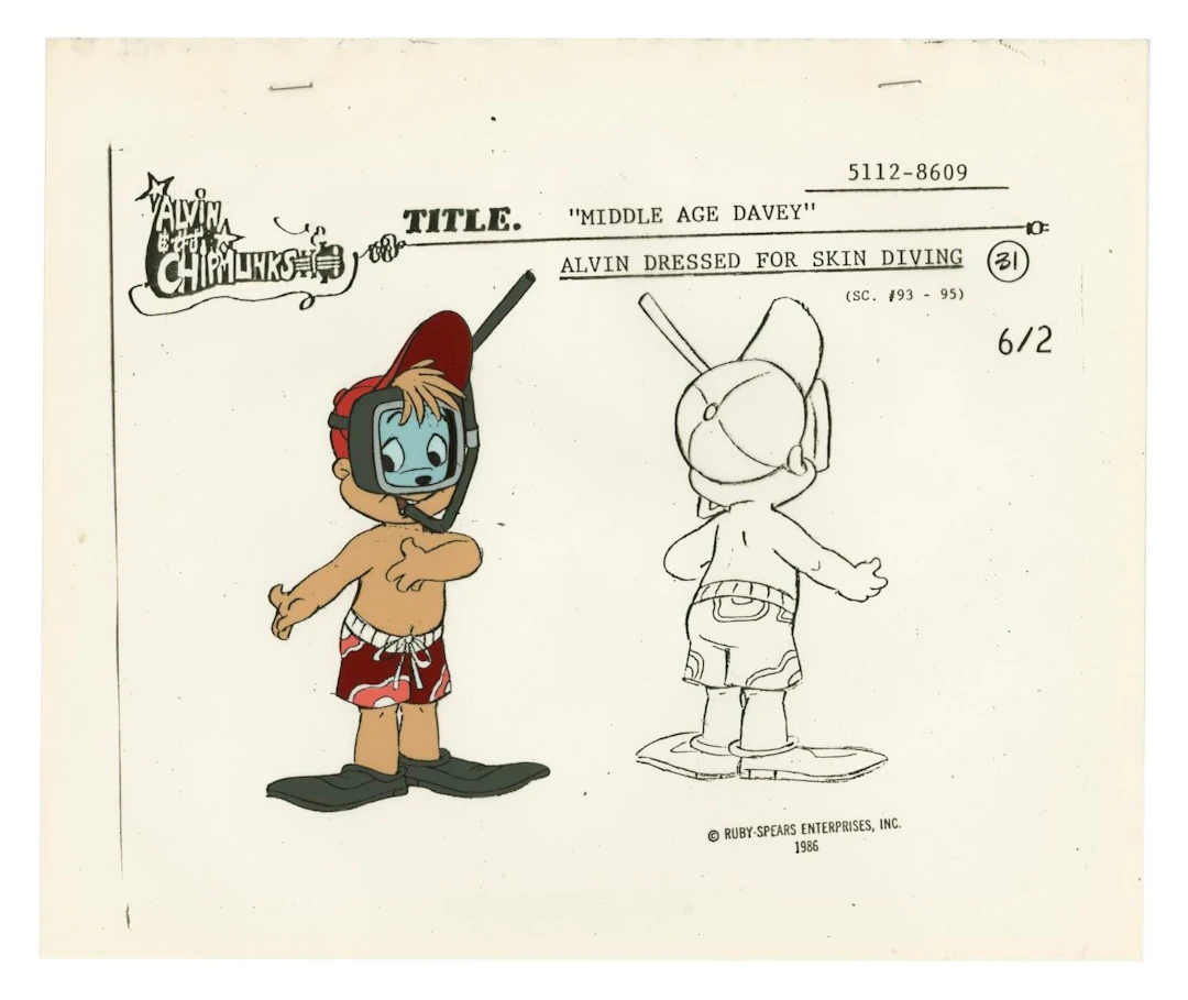 An "Alvin and the Chipmunks" Model Cel.