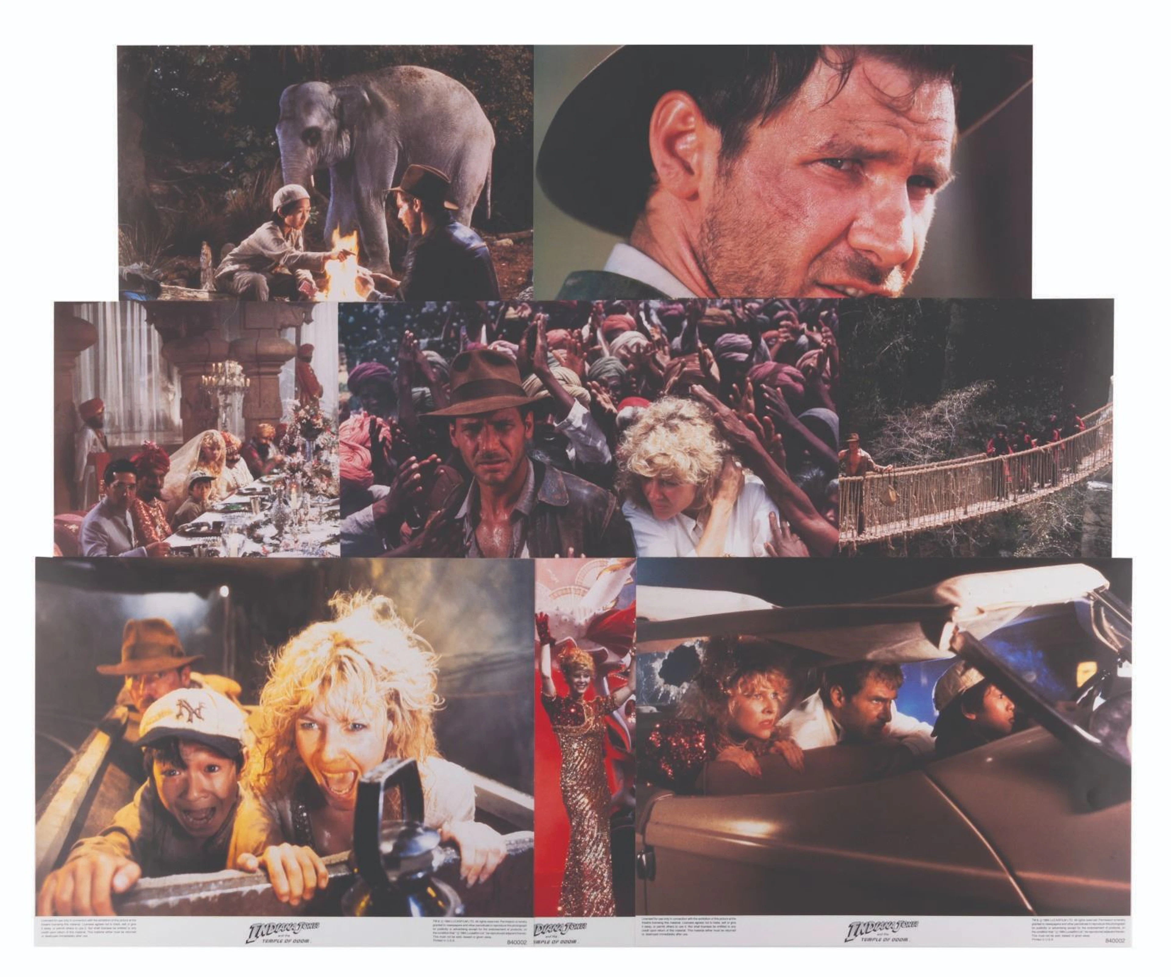 A Set of "Indiana Jones and the Temple of Doom" Lobby Cards.
