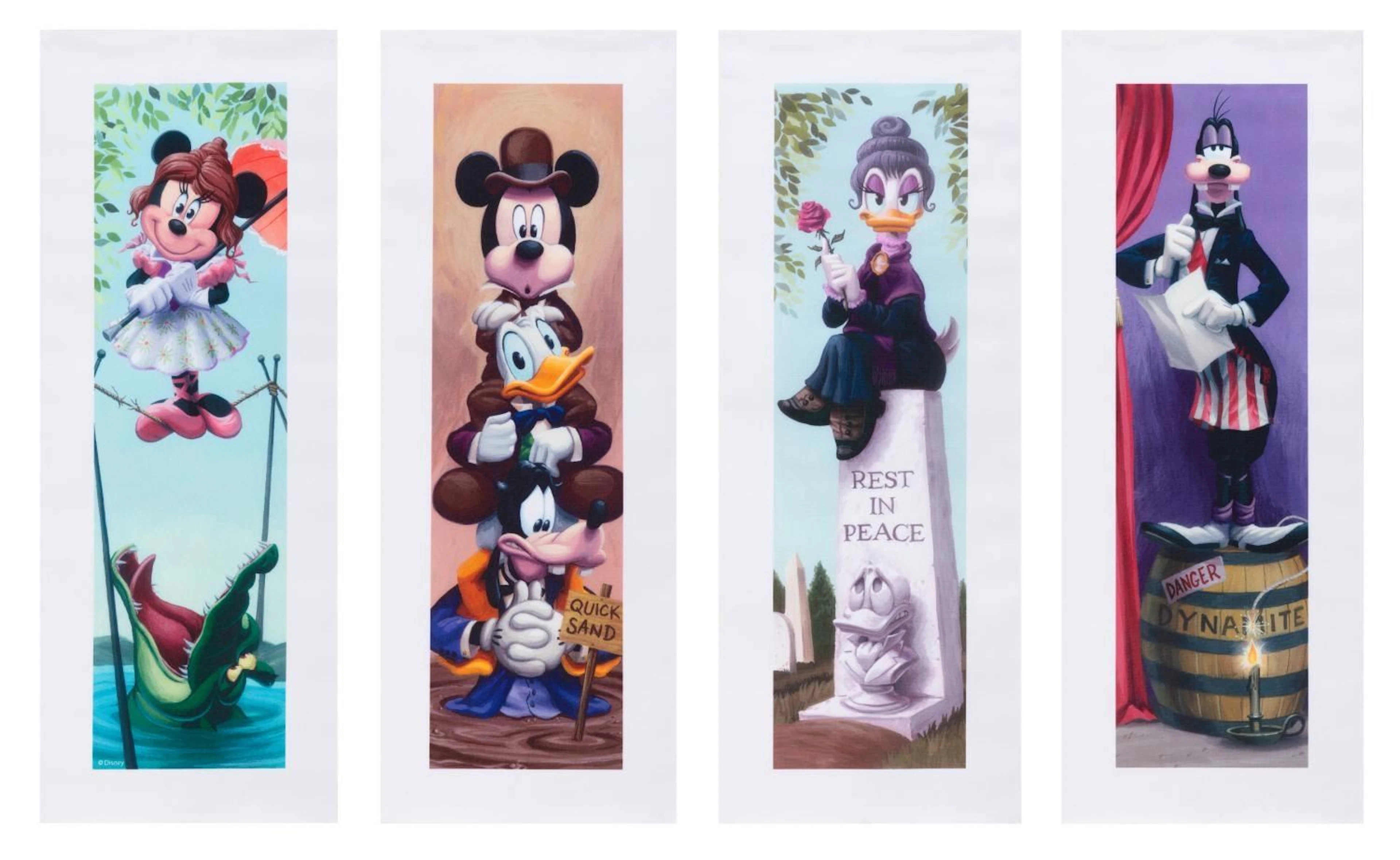 A Mickey & Friends Haunted Mansion Stretching Portraits Set.