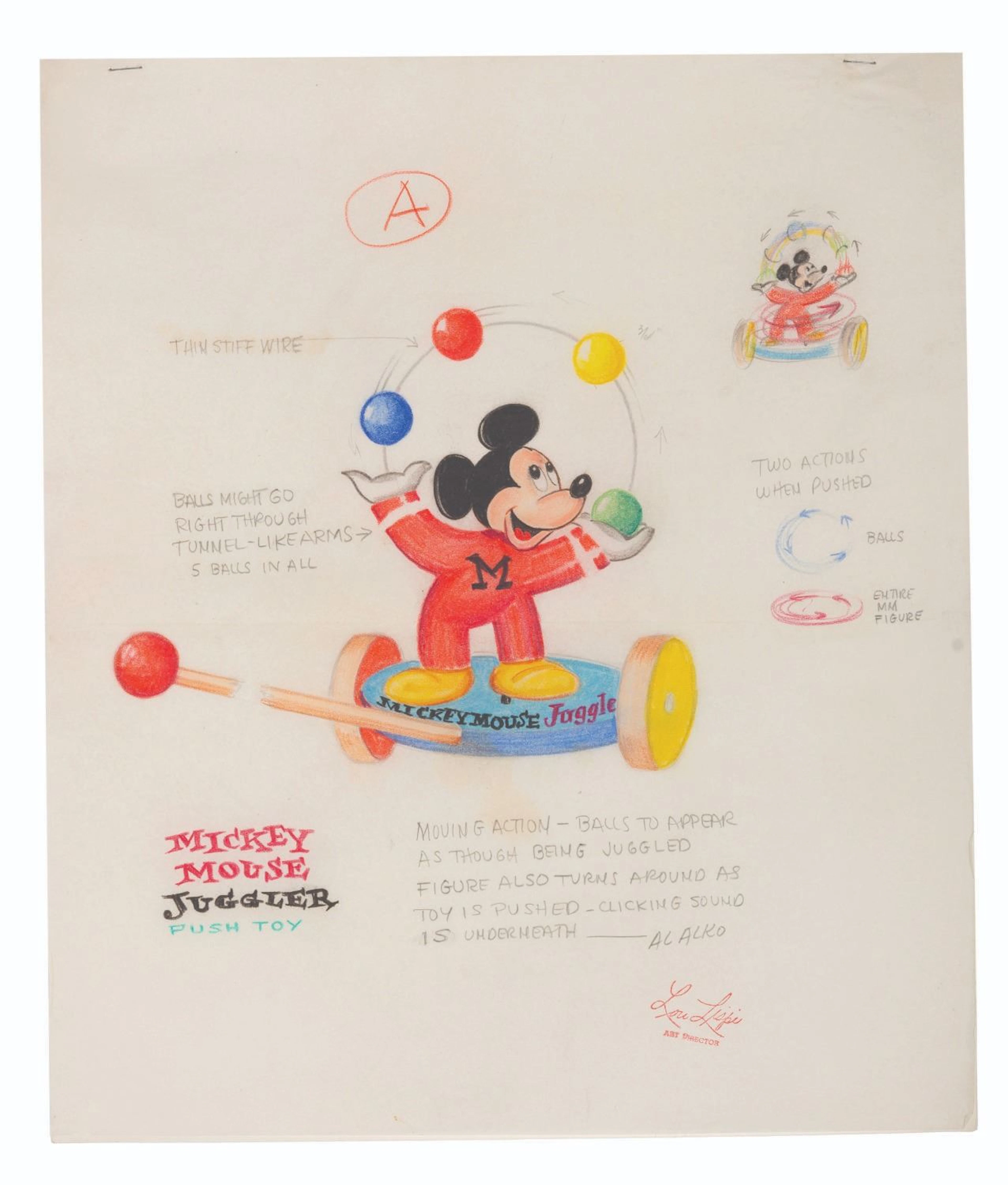 A Lou Lispi Juggling Mickey Mouse Toy Concept Design.