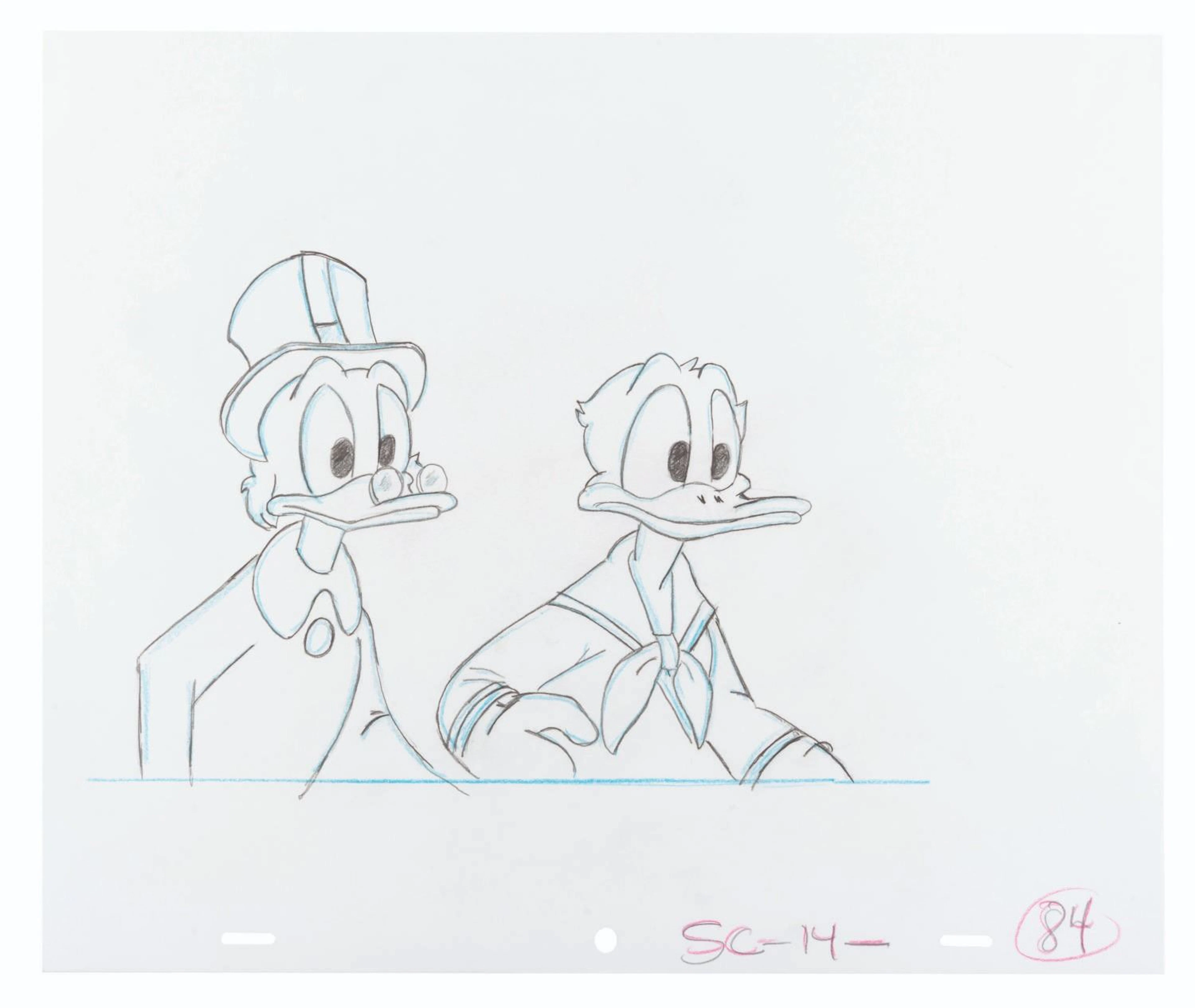 A Donald Duck and Scrooge McDuck Production Drawing.