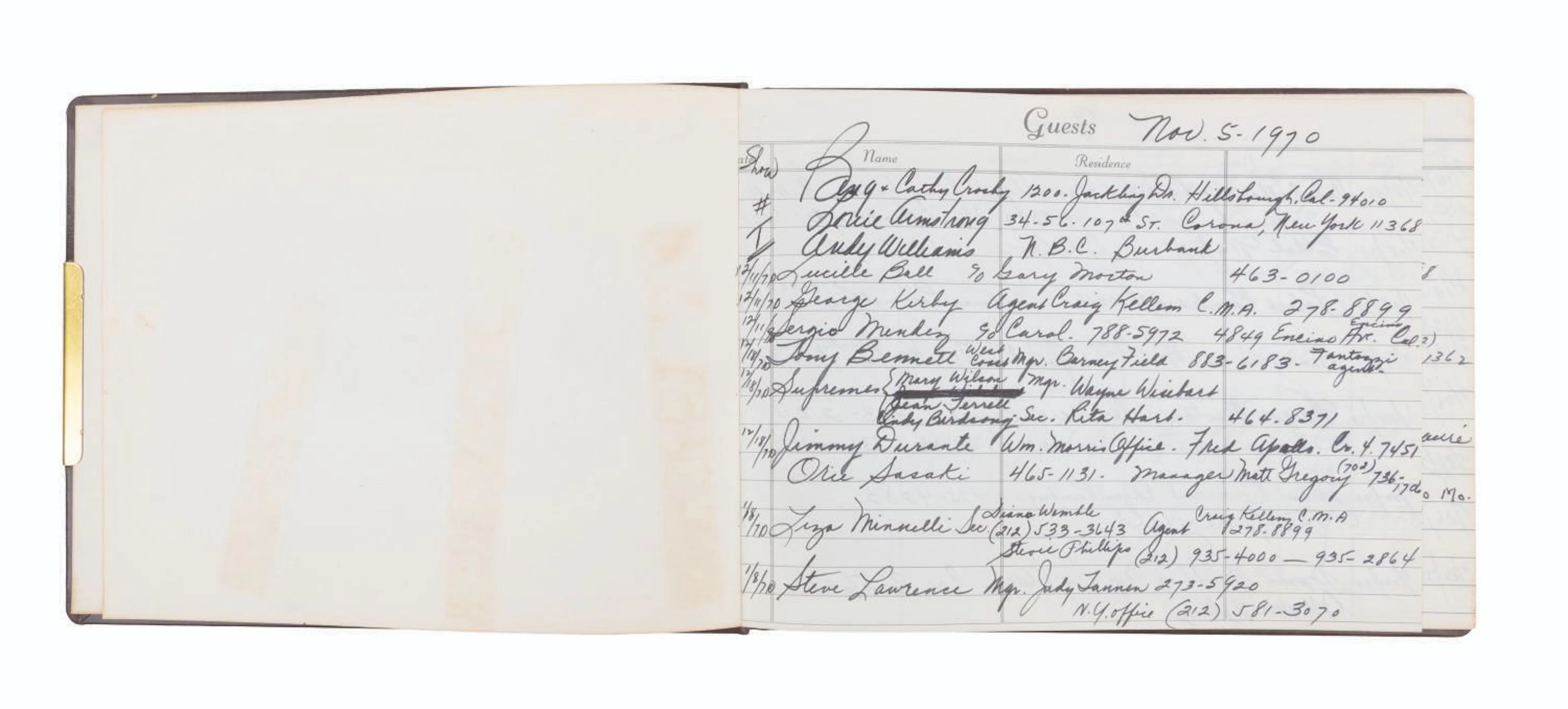 "The Pearl Bailey Show" Multi-Signed Guest Book.