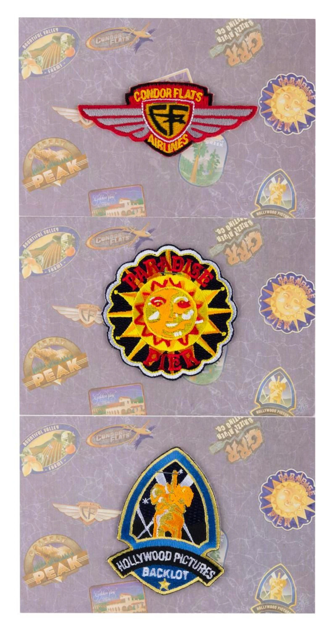 Three Disney’s California Adventure Iron-On Patch Postcards.