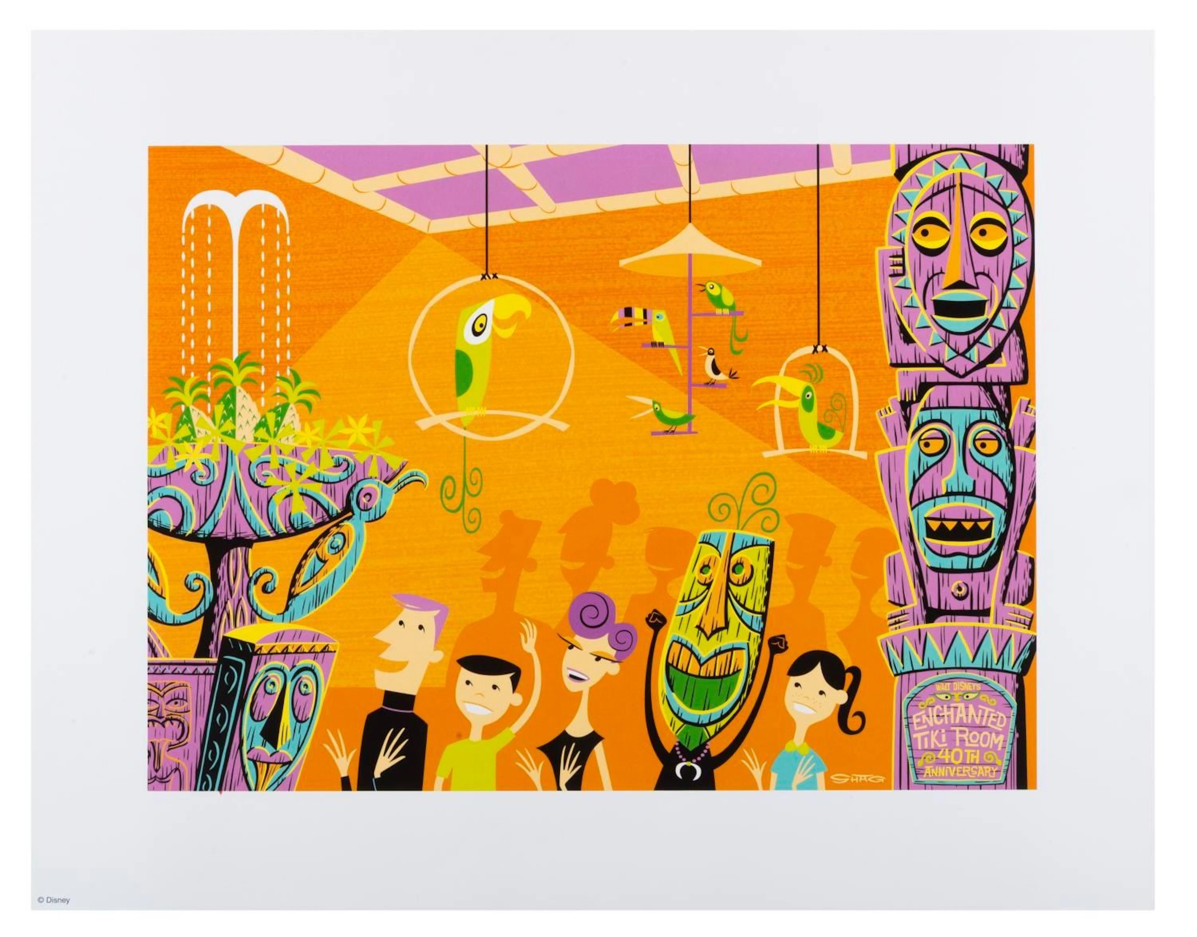 A SHAG Enchanted Tiki Room 40th Anniversary Print.