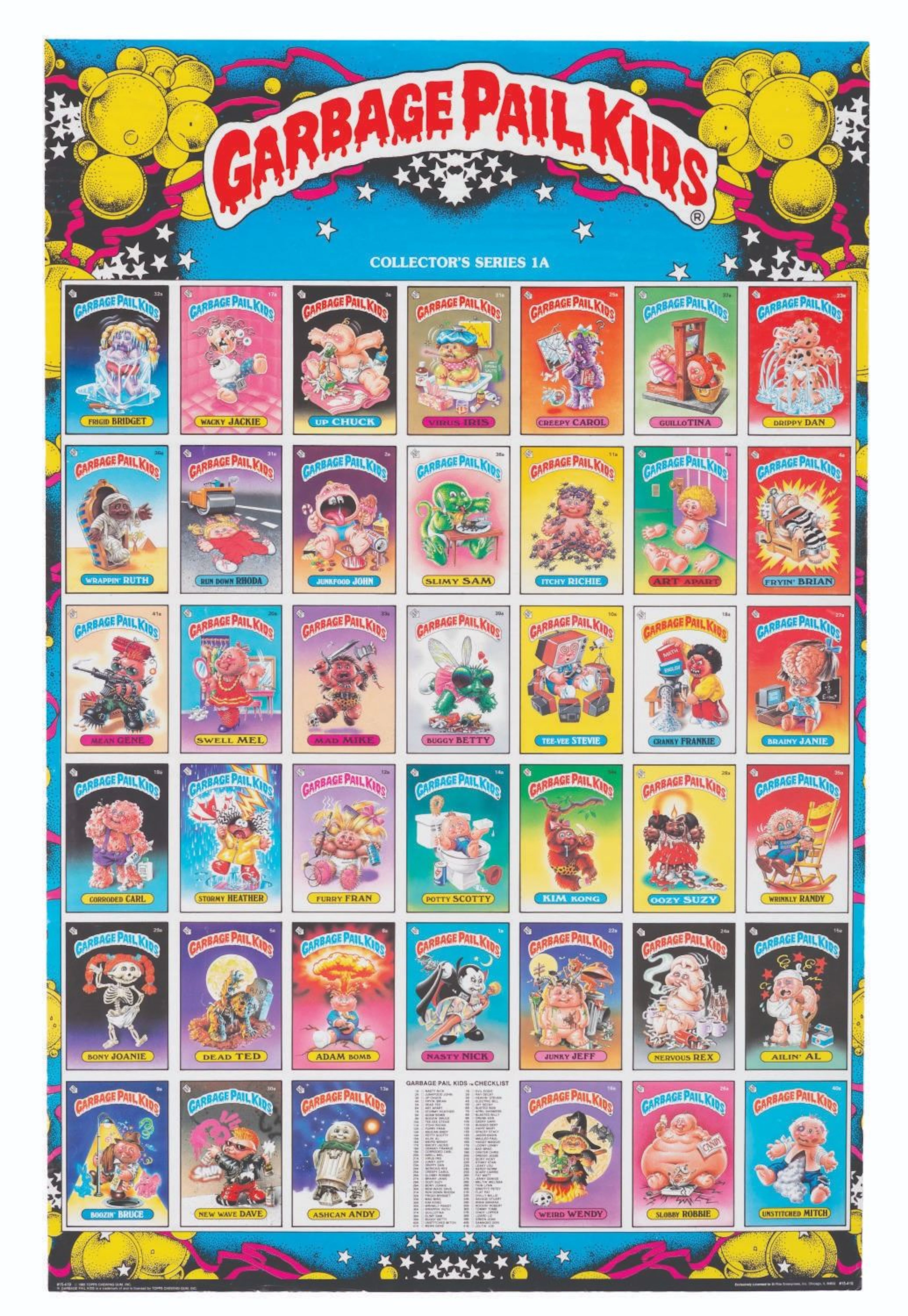 A Pair of Garbage Pail Kids Collector's Series 1A & 1B Posters.