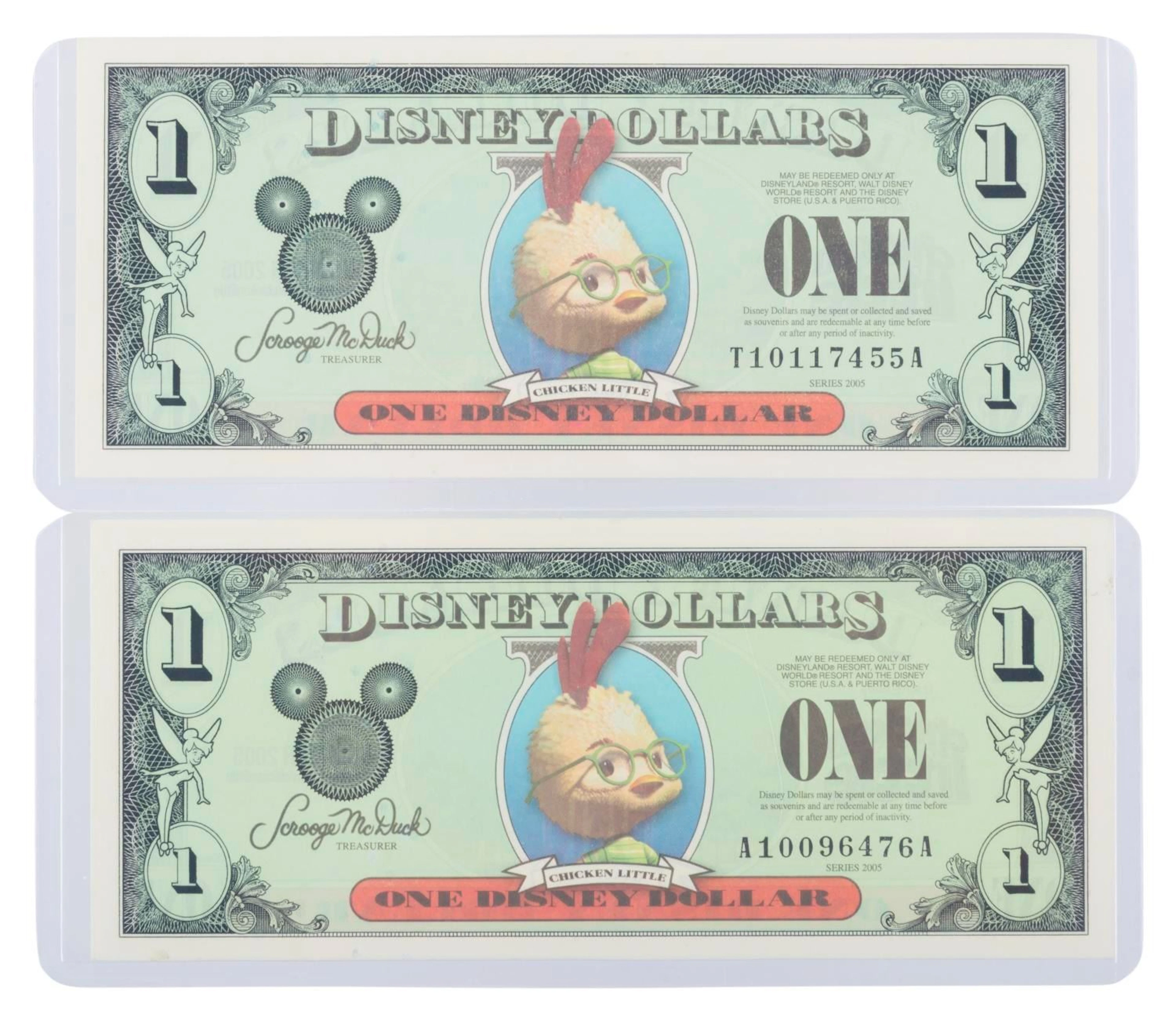 The Disneyland/Disney Store 2005 AA and TA Chicken Little Series.